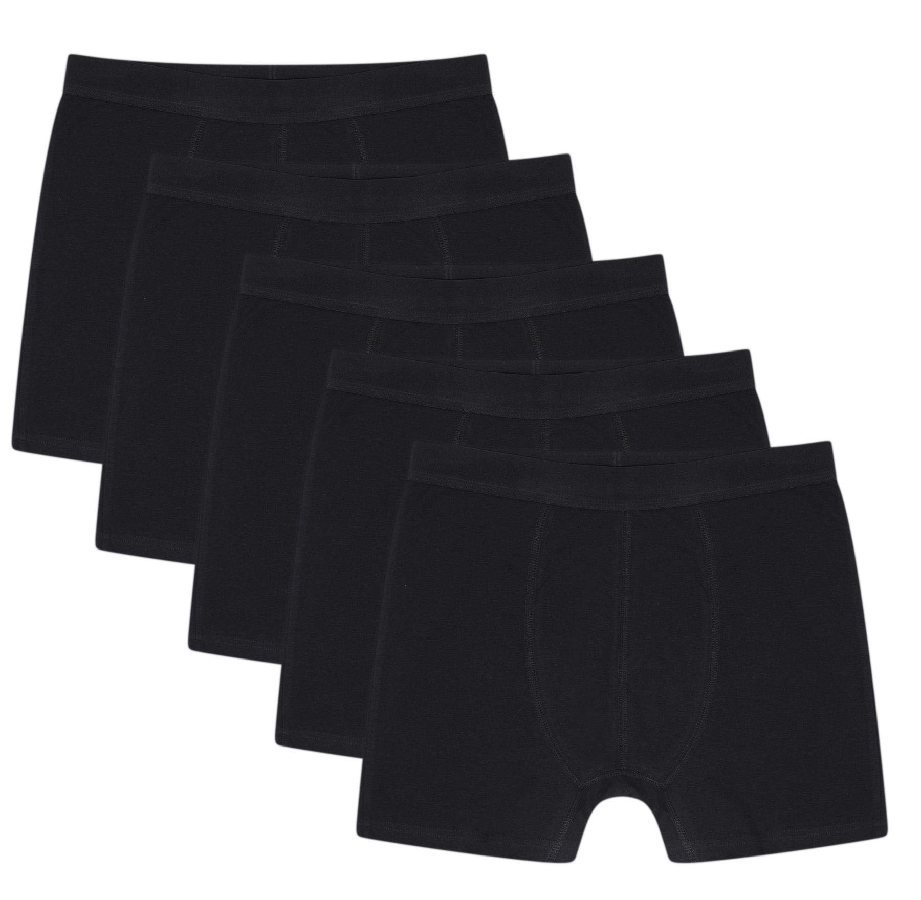 **Boys' Organic Cotton Stretch Boxer Shorts - Pack of 5 | Soft & Breathable Kids Underwear for School, Sports & Everyday Comfort**