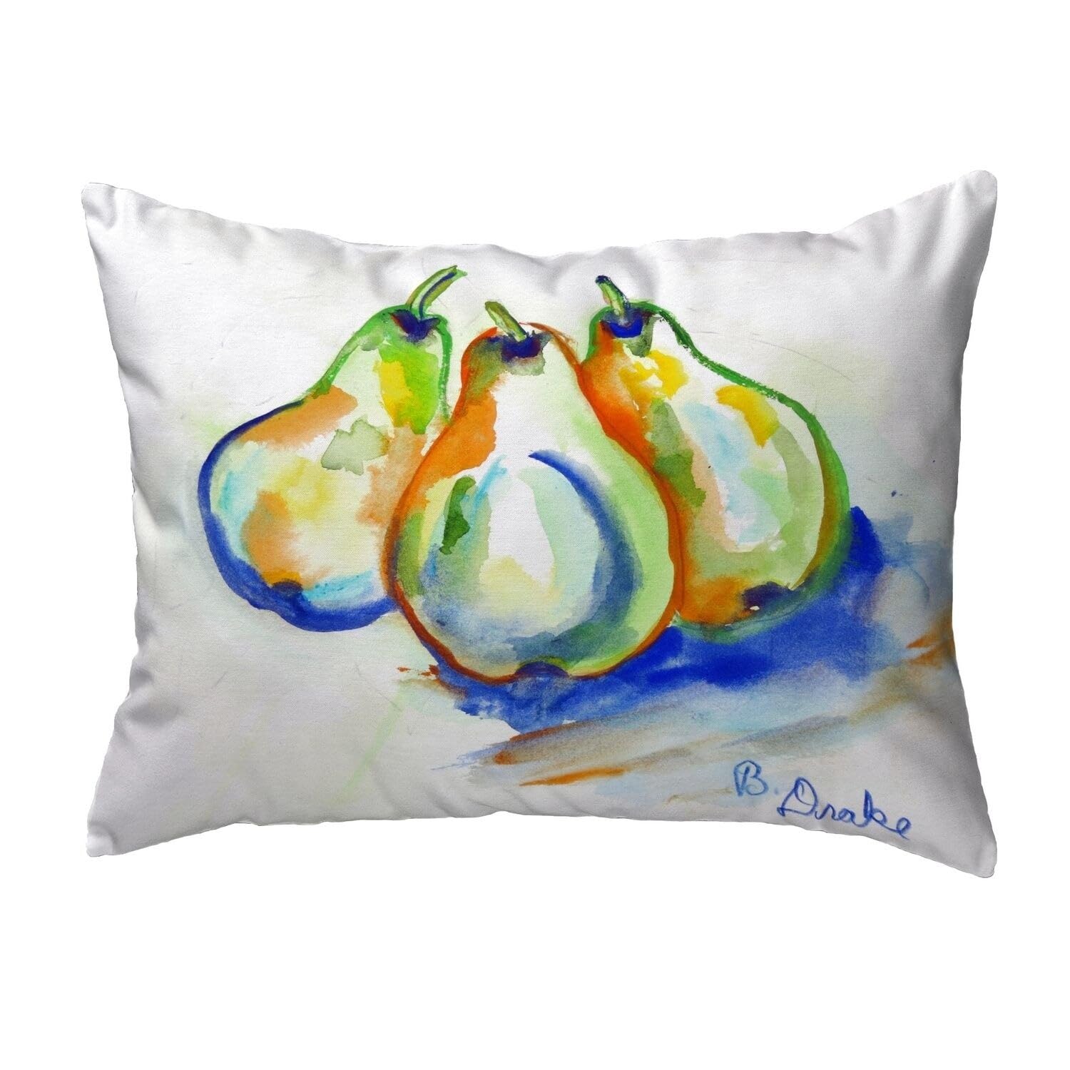 Betsy Drake KS819 Decorative Throw Pillow 11x14 Inches - Soft Multi-Color Cushion for Sofa, Bed, Living Room & Home Decor
