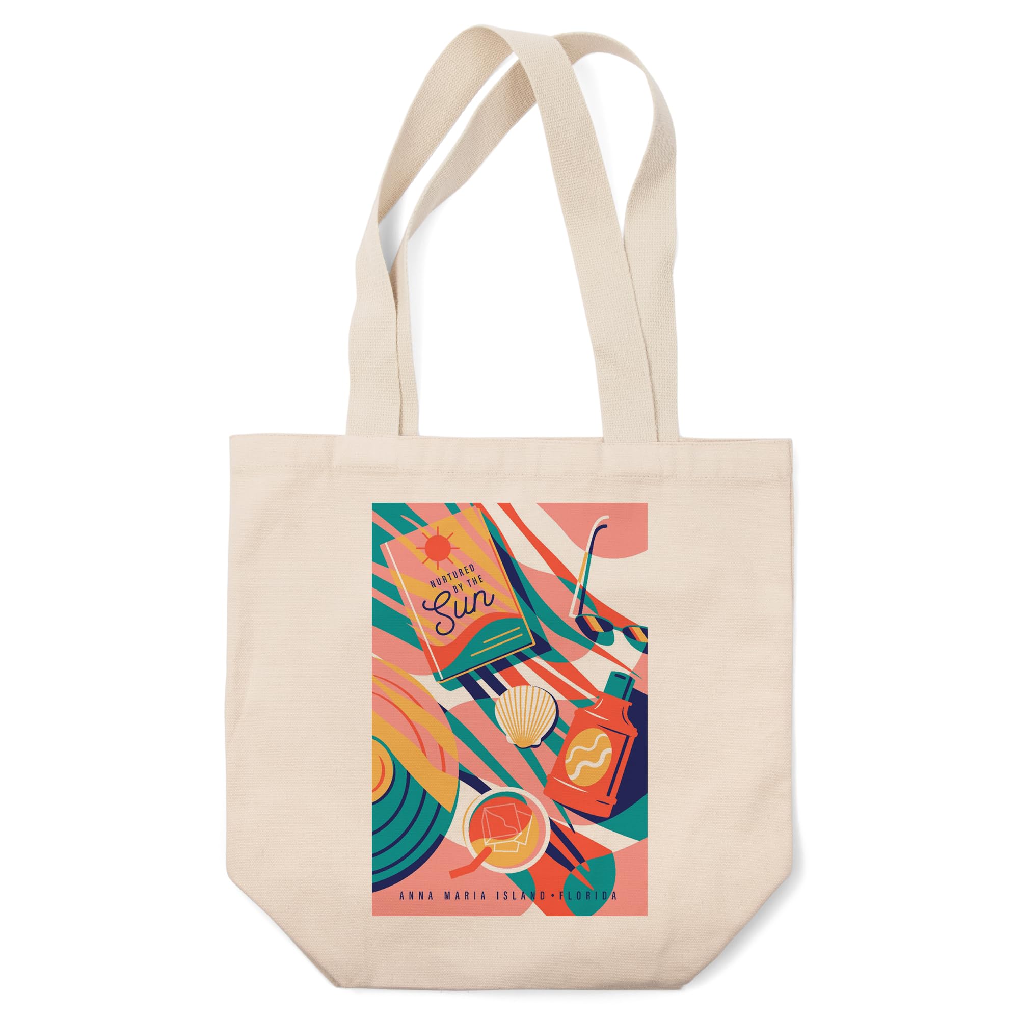 Lantern Press Anna Maria Island Florida Beach Bliss Collection - 100% Cotton Canvas Reusable Tote Bag for Beach, Shopping & Travel | Eco-Friendly Sun Nurtured Design