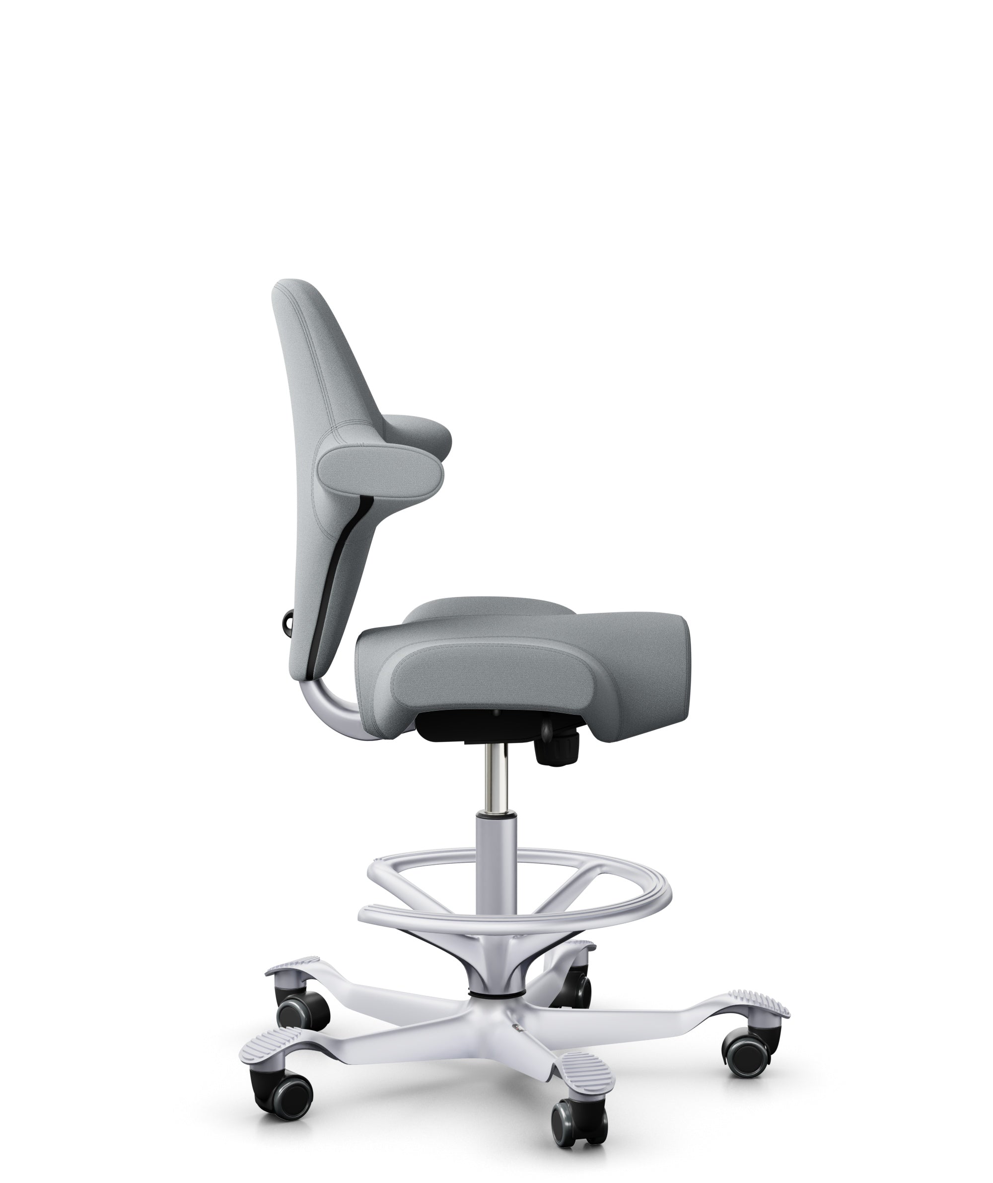 HÅG Capisco 8106 Ergonomic Office Chair - Adjustable Height with Optional Footrest - Grey Mesh Back Support - Perfect for Home Office, Coworking Spaces & Creative Workstations