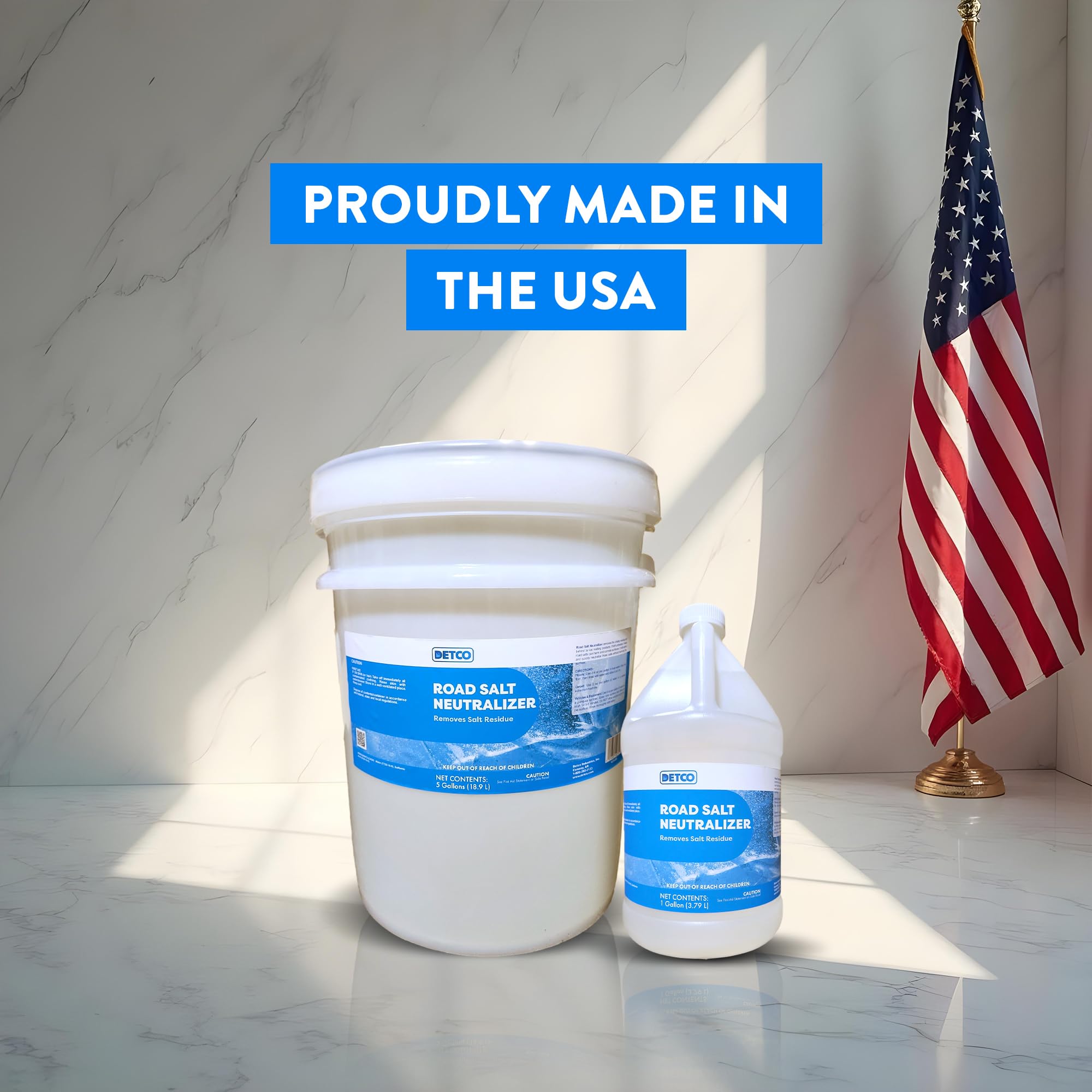 Road Salt Neutralizer & Residue Remover - 5 Gallon Concentrate (Makes 160 Gal) for Cars, Trucks, Floors & Carpets | Prevents Rust & Corrosion | Winter Vehicle & Home Protection Solution