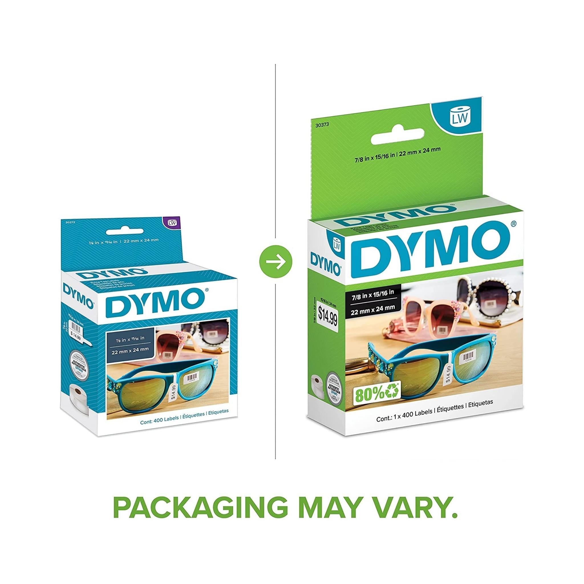 DYMO LabelWriter 15/16 x 7/8 Inch Rat Tail Style Price Tag Labels - Perfect for Retail Pricing, Inventory Management & Barcode Labeling