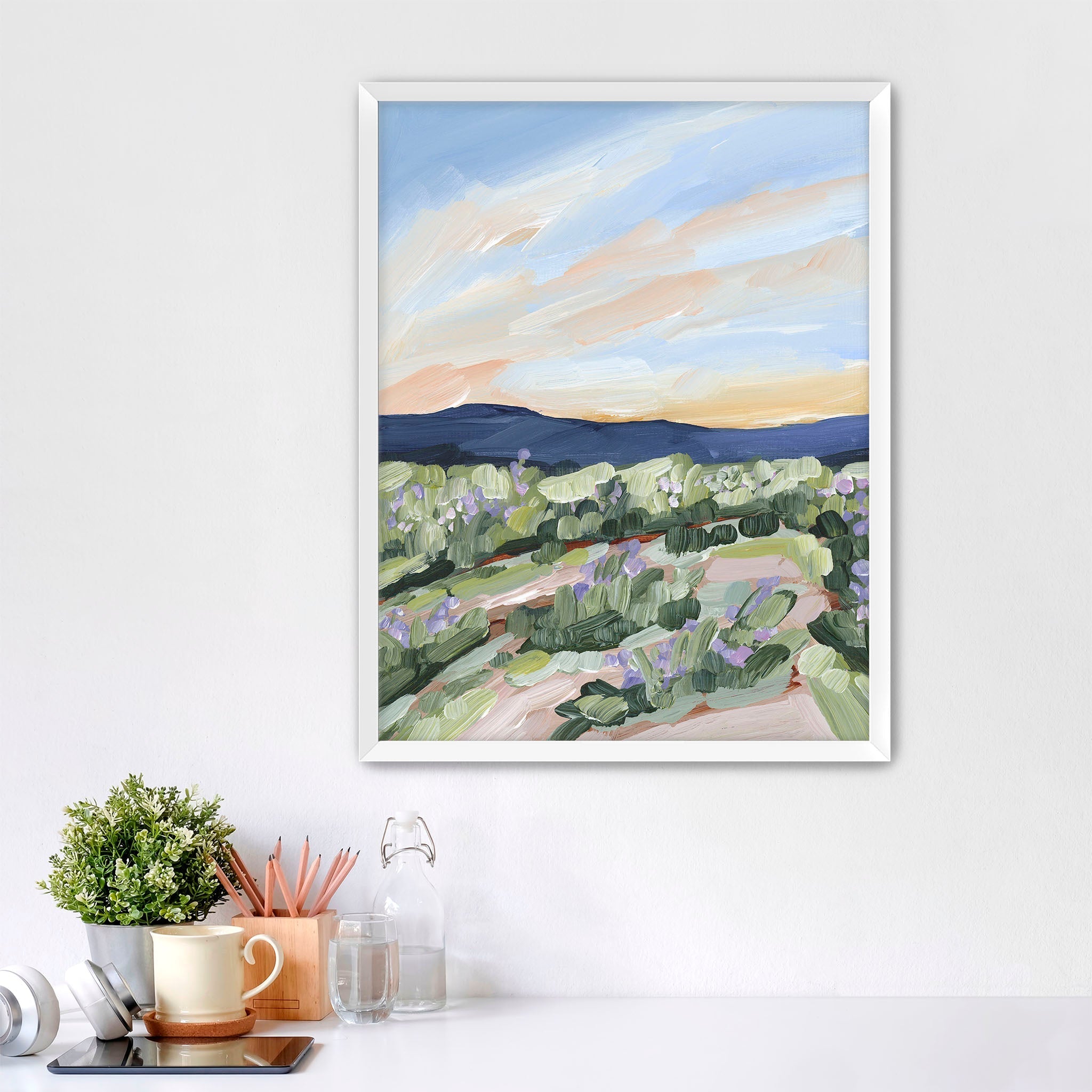 Sandstone and Wildflowers Art Print - Desert Landscape Wall Decor for Home, Office & Gifts | Perfect for Living Room, Bedroom & Interior Design