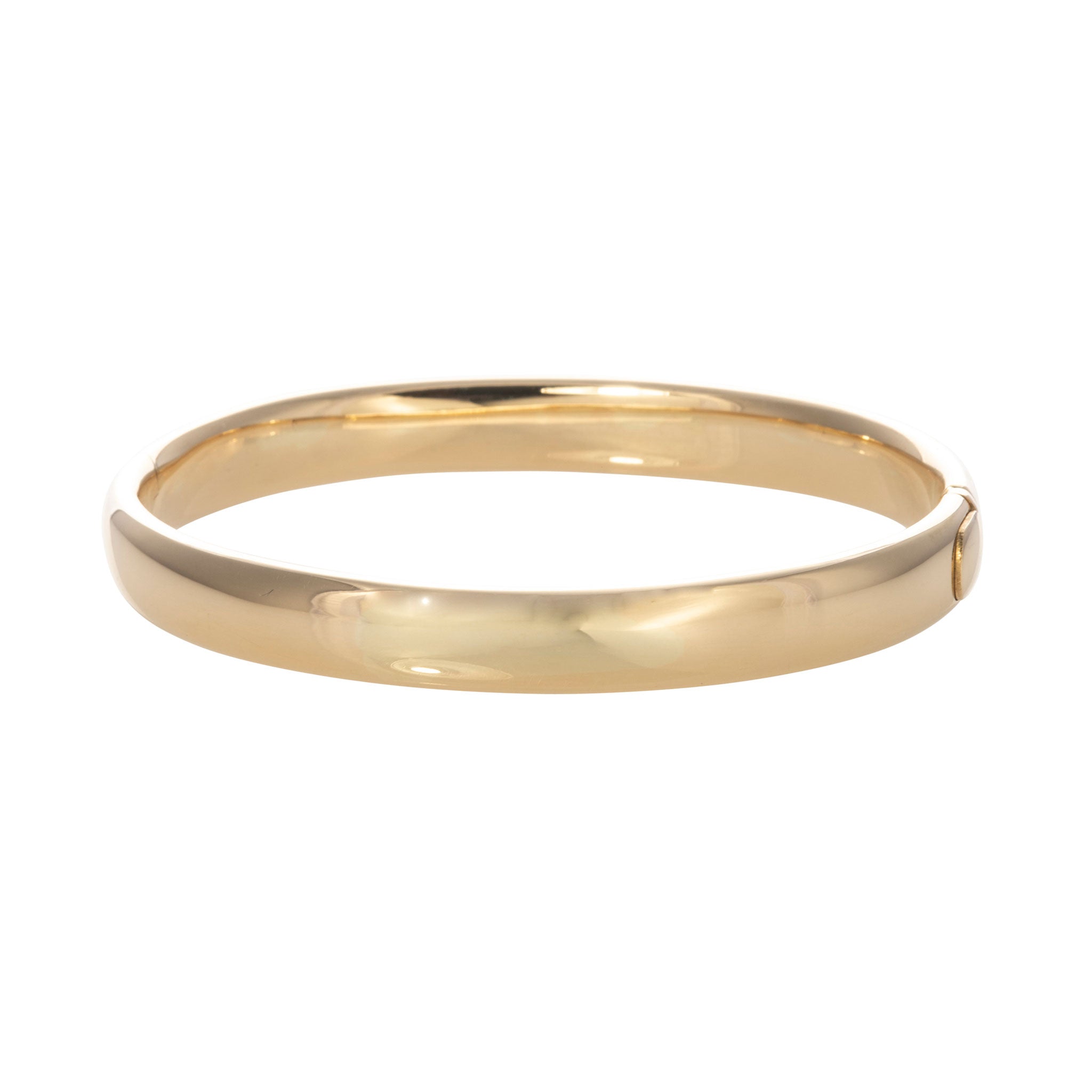 18K Yellow Gold Italian Oval 8.5mm Bangle Bracelet for Women - Elegant Jewelry Gift for Anniversary, Birthday & Special Occasions
