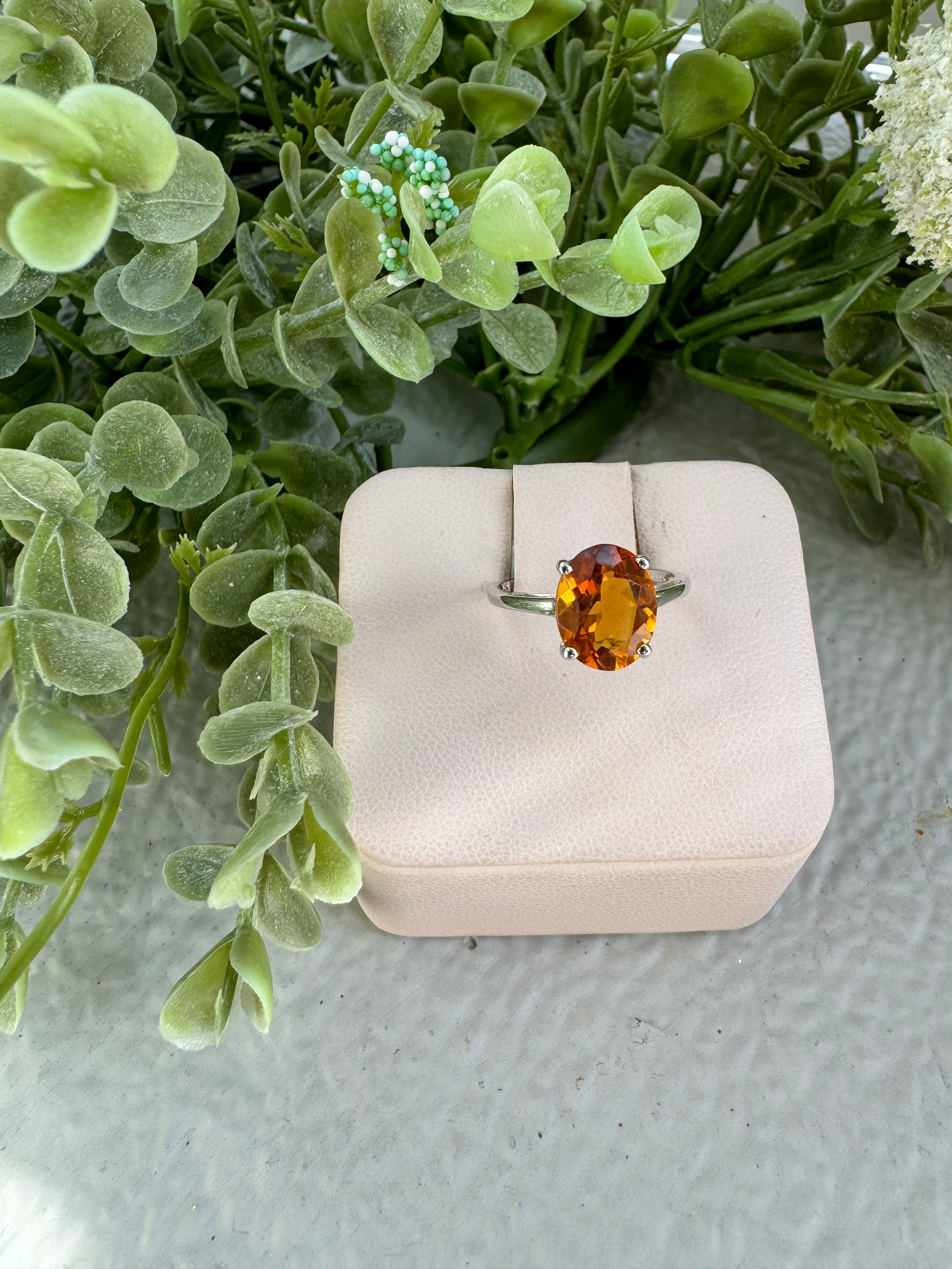 Madeira Citrine Ring - Natural Gemstone Jewelry for Women, Elegant & Dainty Gold Plated Statement Ring | Perfect for Weddings, Parties & Everyday Wear