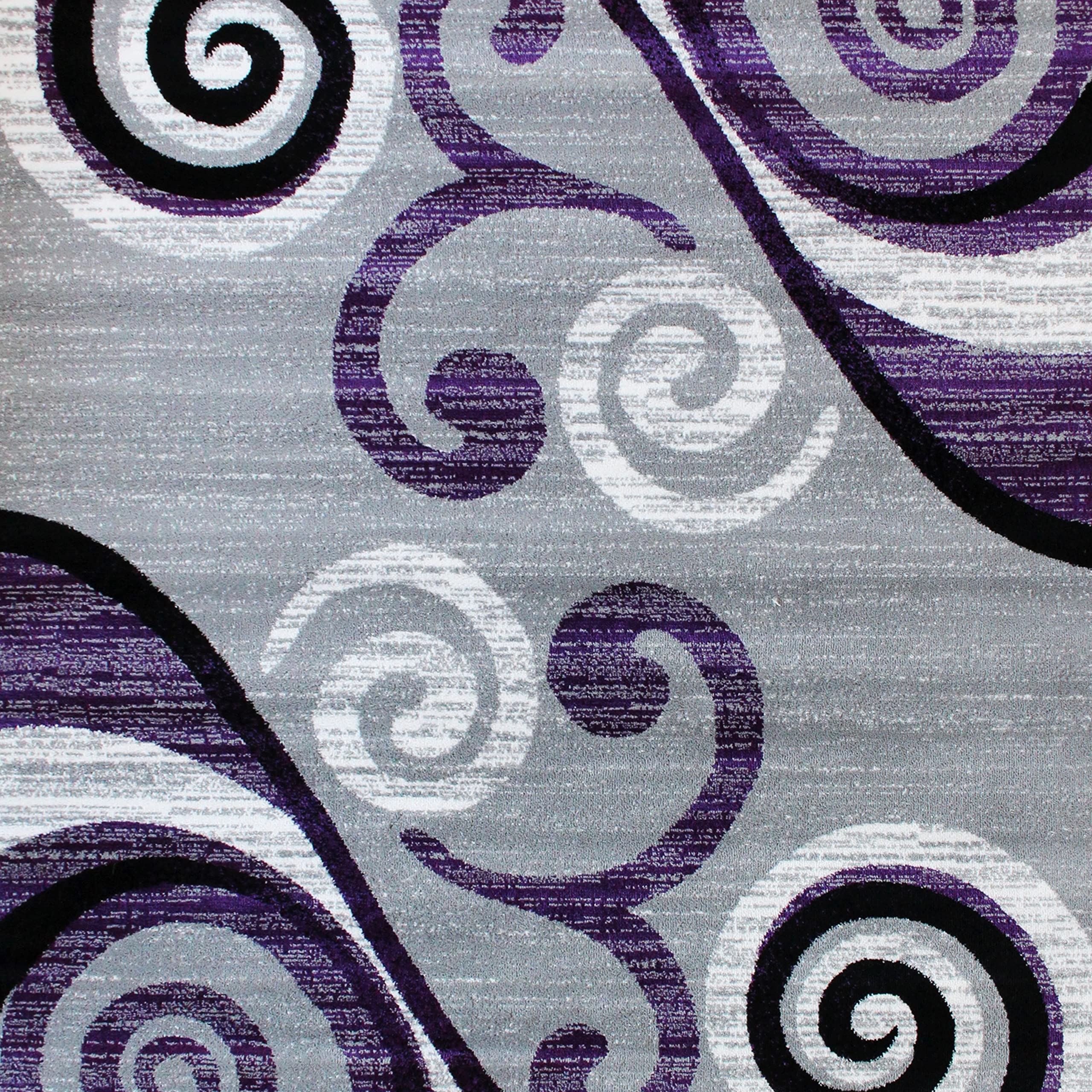 Flash Furniture Valli Collection 8' x 10' High Pile Purple Olefin Area Rug with Jute Backing - Soft Plush Living Room Carpet for Bedroom, Hallway & Entryway - Home Decor & Cozy Floor Covering