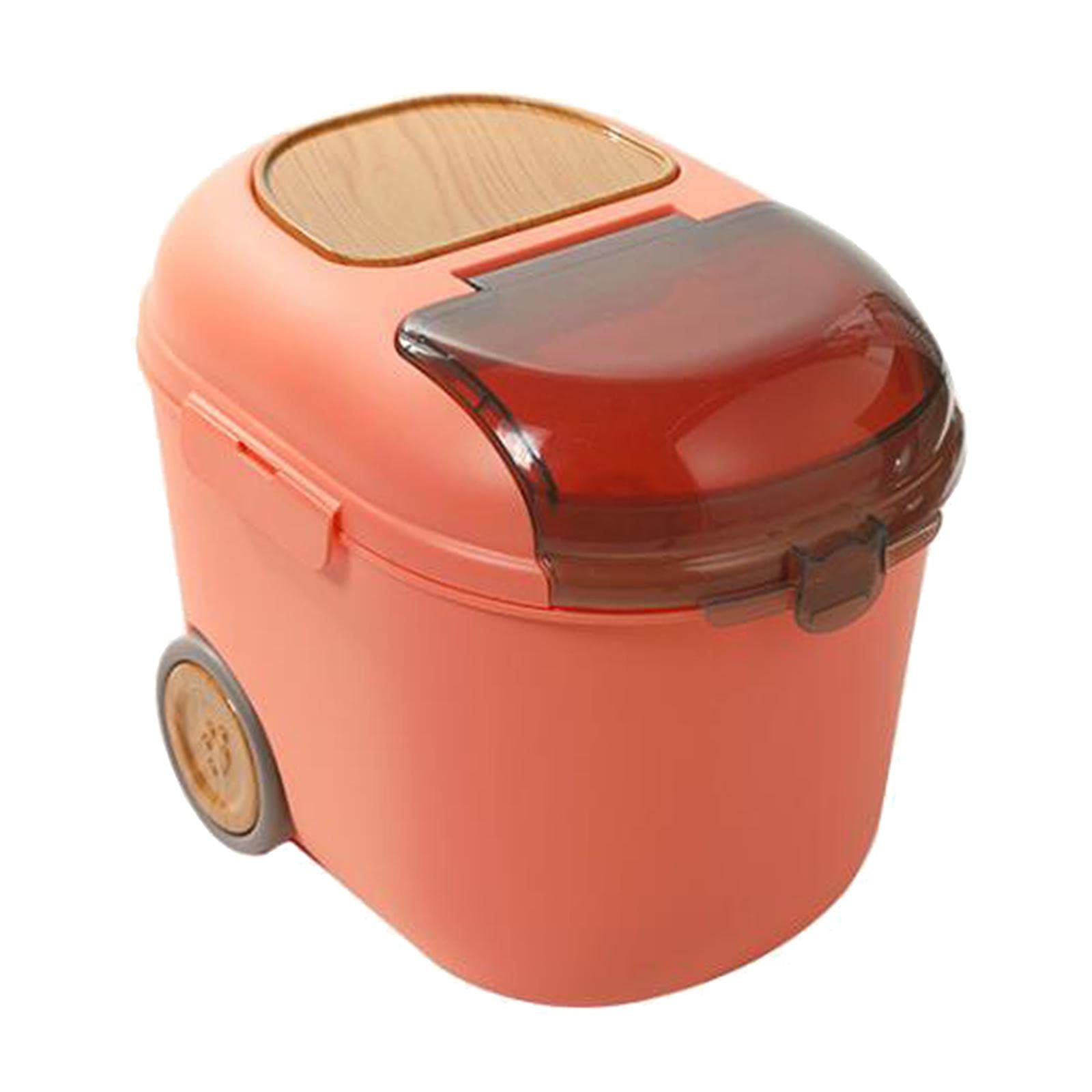 Premium Pet Food Storage Container with Transparent Lid - Airtight Dry Cat & Dog Food Bin in Pink | Pet Supplies for Dogs & Cats | Perfect for Kitchen, Pantry, or Pet Feeding Station Organization