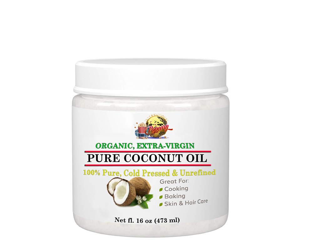 Organic Non-GMO Extra Virgin Cold-Pressed Unrefined Coconut Oil - 16oz (1lb) 4-Pack - Perfect for Cooking, Baking, Skin & Hair Care