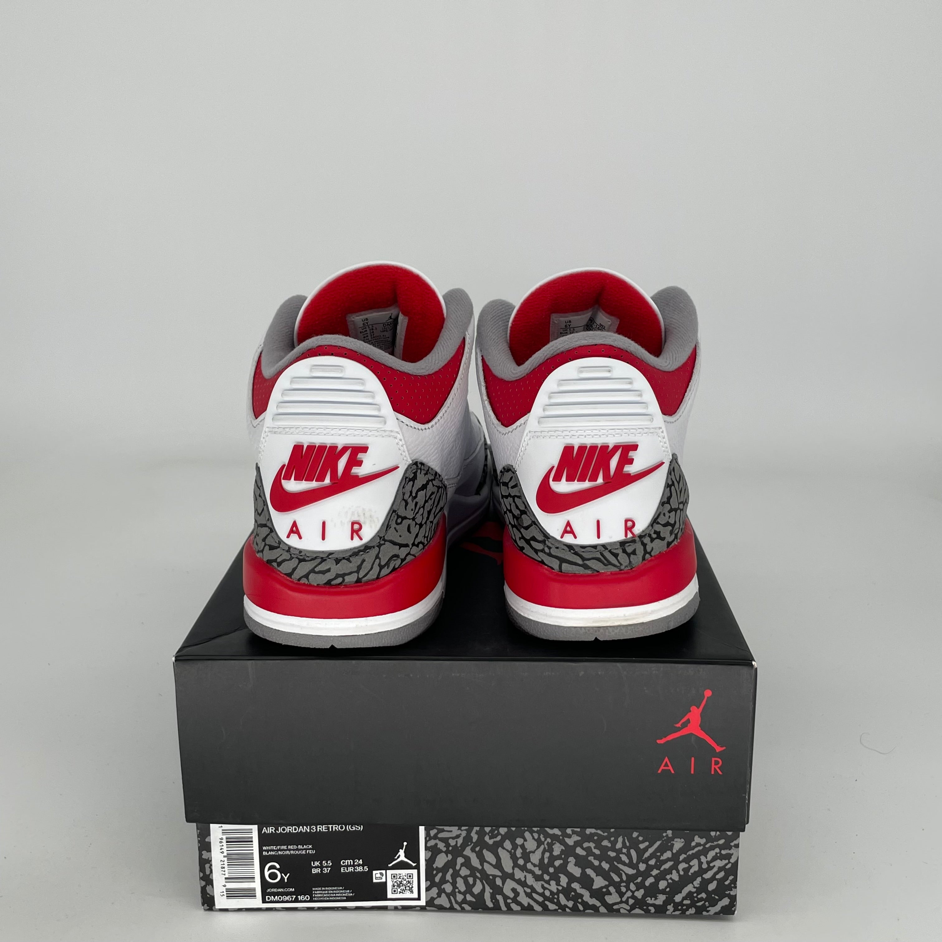 Air Jordan 3 Retro Fire Red Size 6Y Kids Basketball Shoes DM0967-160 - Perfect for School, Sports & Casual Wear