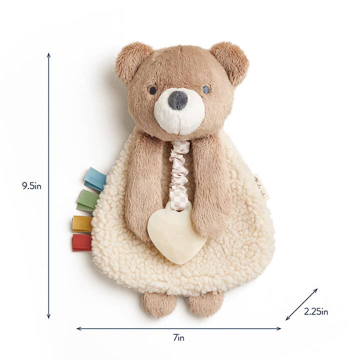 Itzy Ritzy Itzy Lovey Plush Toy & Teether - Soft Baby Stuffed Animal with Chewable Ring for Teething Relief | Perfect for Nursery, Stroller, and Playtime Comfort