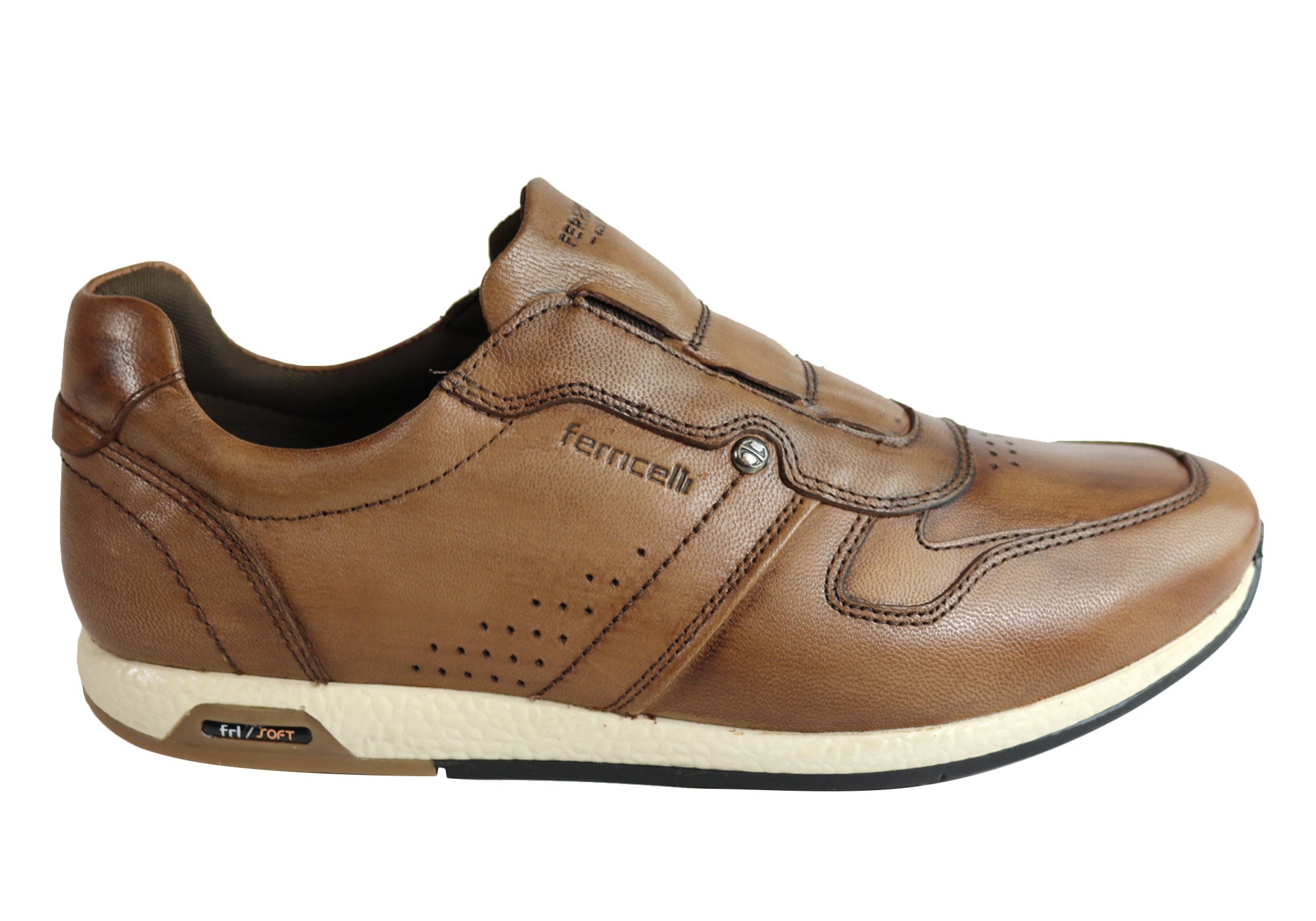 Ferricelli Carlo Men's Leather Slip-On Casual Shoes - Handmade in Brazil - Comfortable Loafers for Work, Travel & Everyday Wear