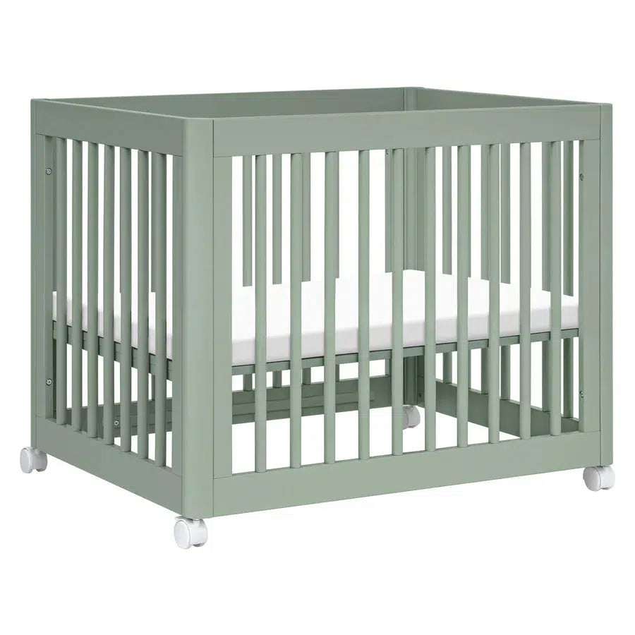 Babyletto Yuzu 8-in-1 Convertible Crib in Light Sage - Modern Nursery Furniture for Newborn to Toddler Bed | Safe, Stylish & Space-Saving Baby Crib for Small Nursery Rooms