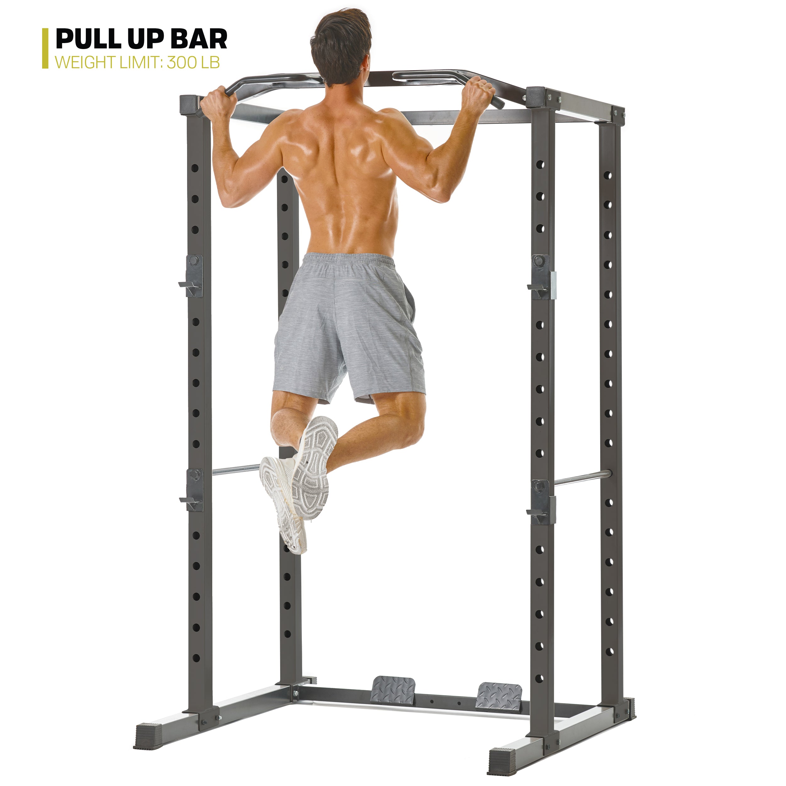 PRCTZ Adjustable Power Cage - 1000 lb Weight Capacity, Squat Rack with Pull-Up Bar & Dip Station - Perfect for Home Gym Strength Training & CrossFit Workouts