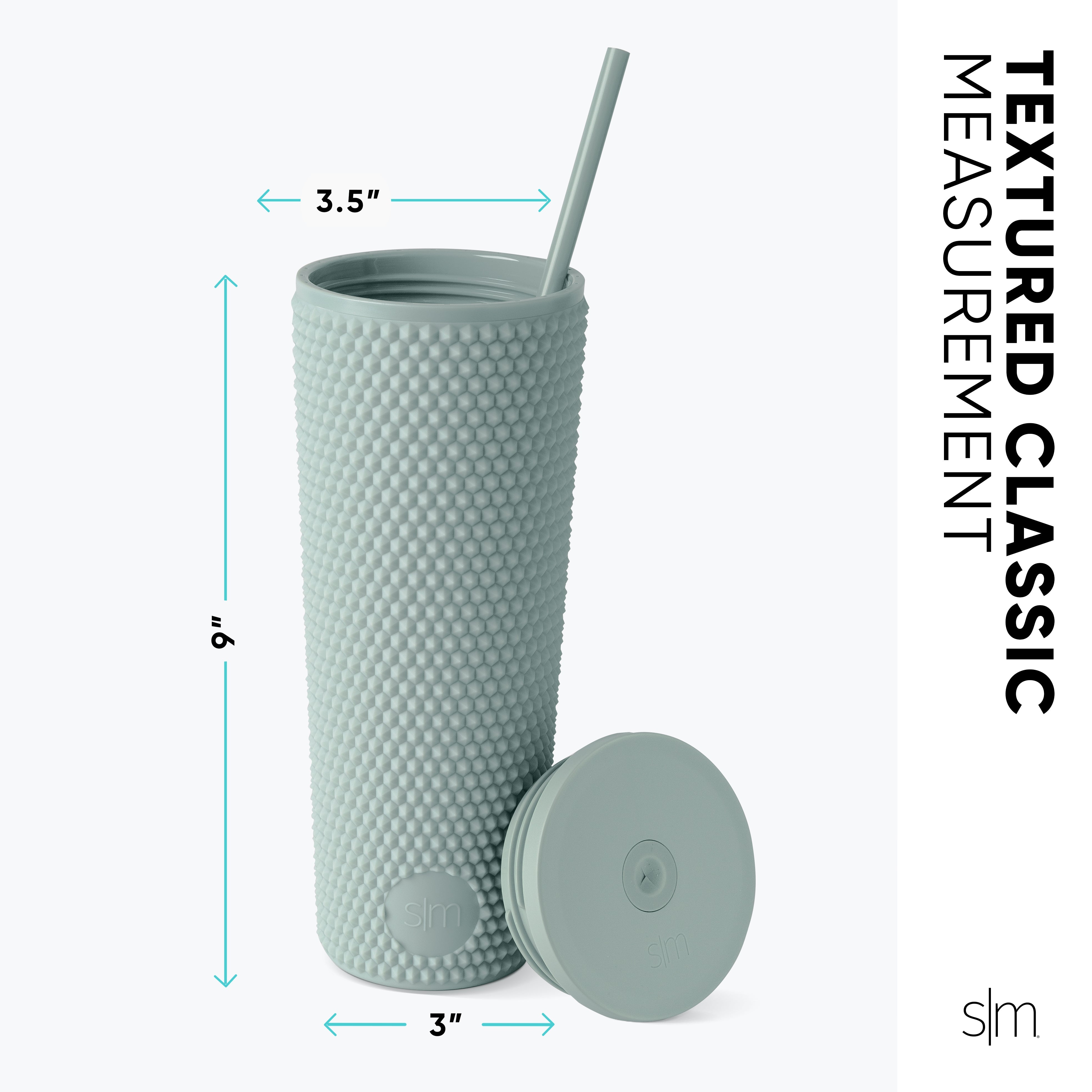 Textured Plastic Classic Tumbler with Straw Lid - Insulated Reusable Water Bottle for Hot & Cold Drinks - Perfect for Office, Gym, Travel and Outdoor Activities