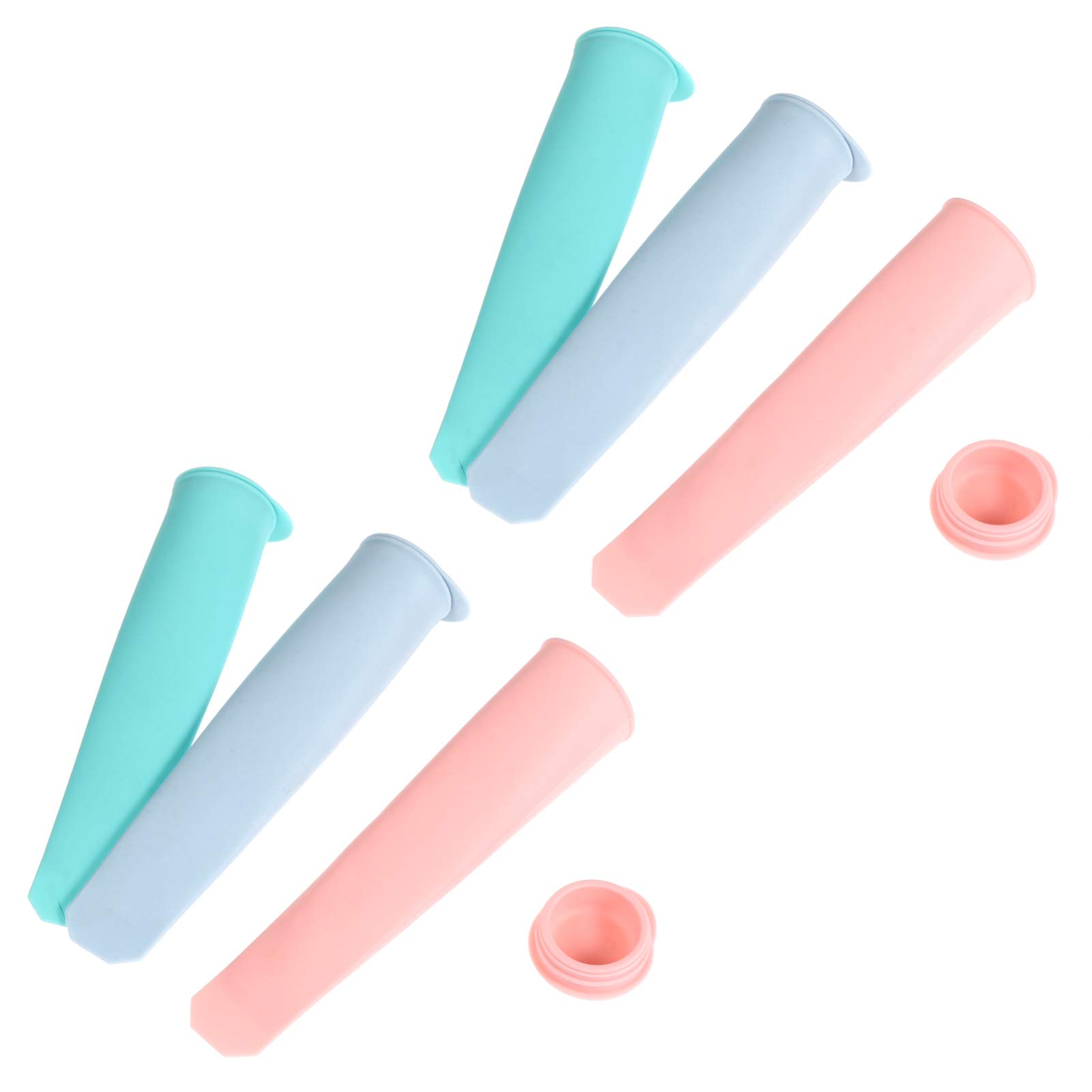 Disposable Icing Bags 6pcs - Reusable Silicone Popsicle & Ice Cream Molds with Lids - Multi-Color DIY Ice Maker for Home Kitchen, Summer Treats & Party Desserts