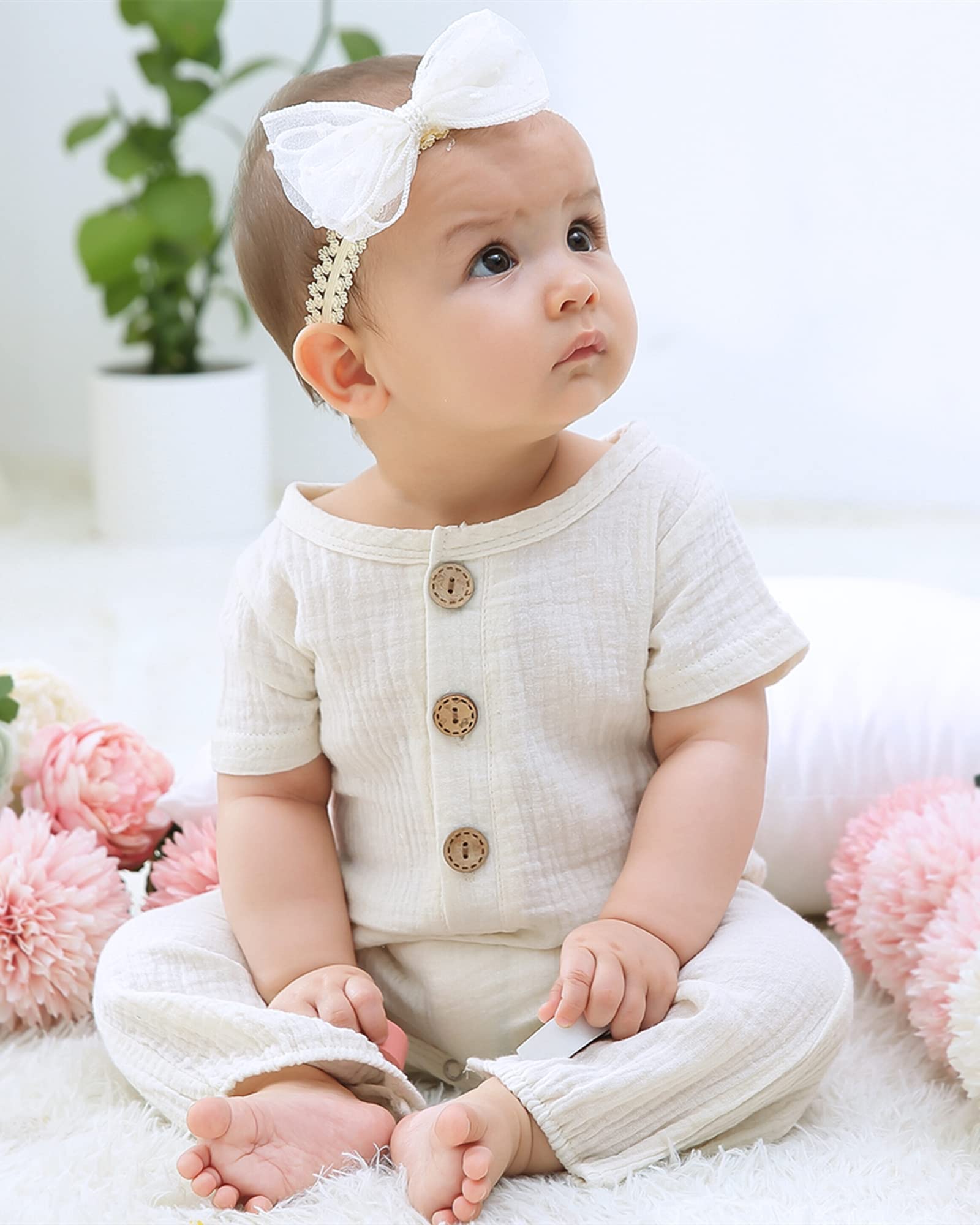 Adorable Newborn Baby Girl Summer Outfits - Short Sleeve Romper Jumpsuit & Bodysuit Set | Soft Cotton Infant Clothes for 0-3 Months | Perfect for Photo Shoots, Playdates & Outdoor Activities