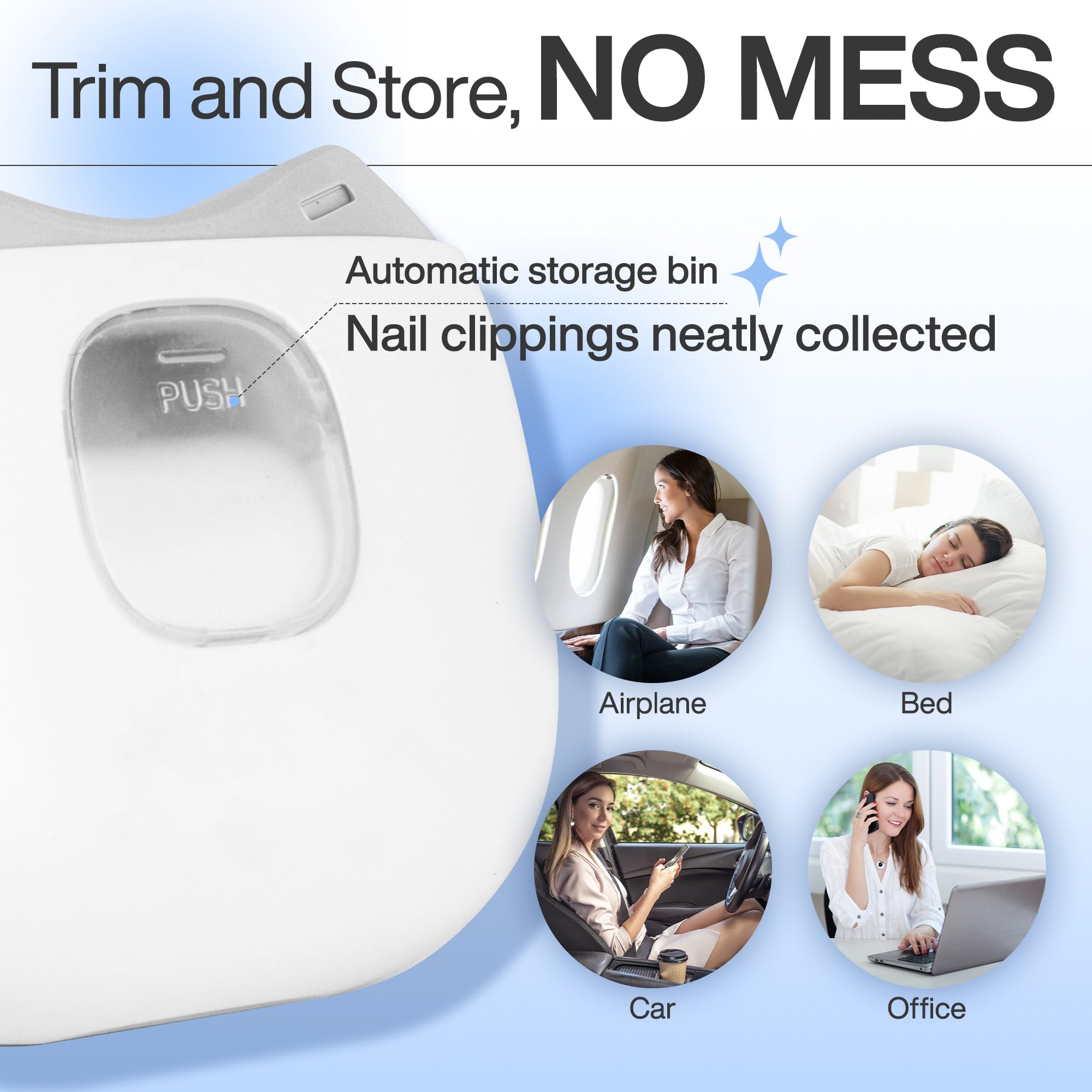 Electric Nail Clipper for Adults & Babies - USB Rechargeable 2-in-1 Nail Trimmer & File with 2 Speed Settings & Nail Scraps Storage | Safe & Easy Nail Care for Home, Travel & Baby Grooming
