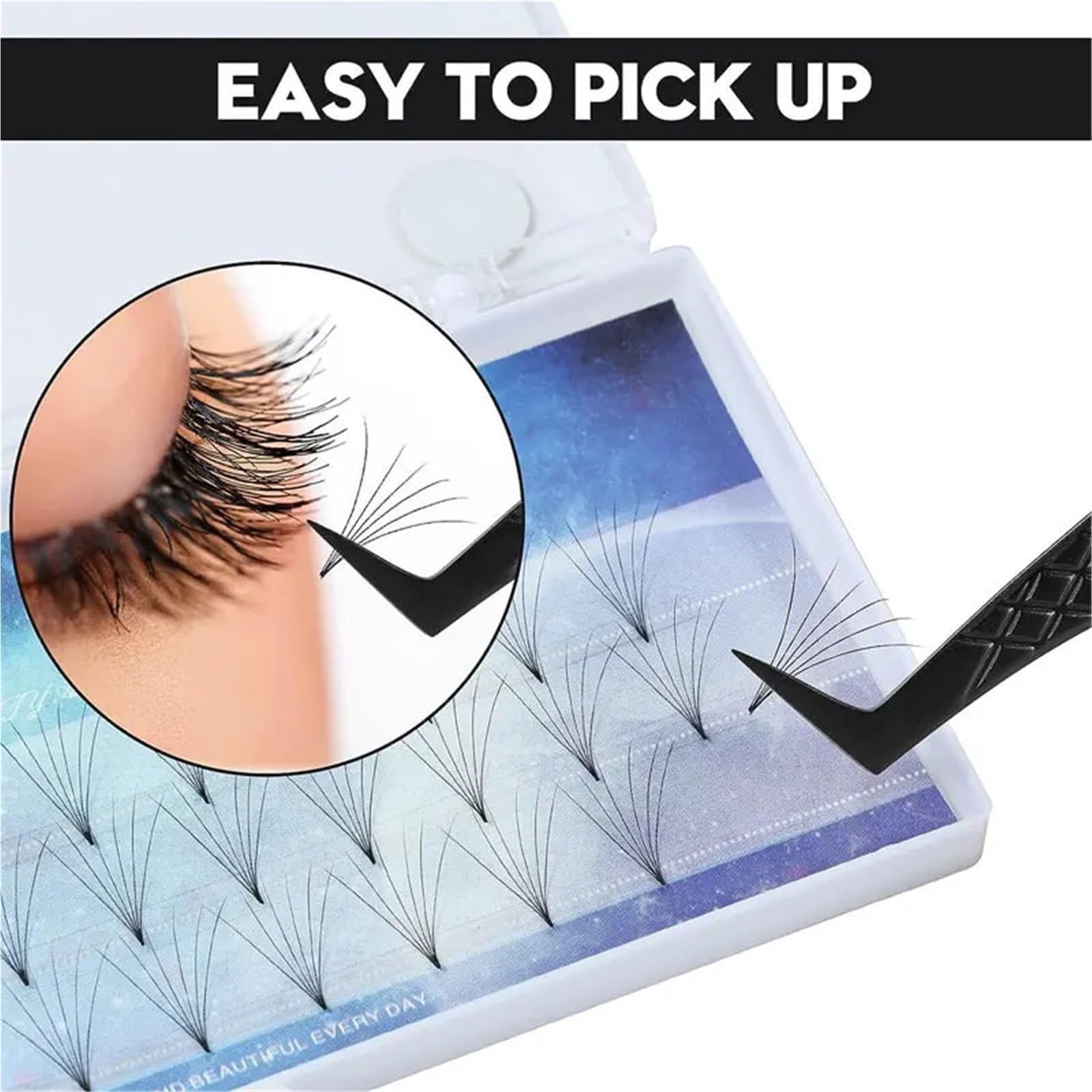 Premium Fiber Tip False Eyelash Tweezers - Black Professional Lash Extension Tools for Mega Volume & Precision Isolation (Perfect for Salon & Home Use)