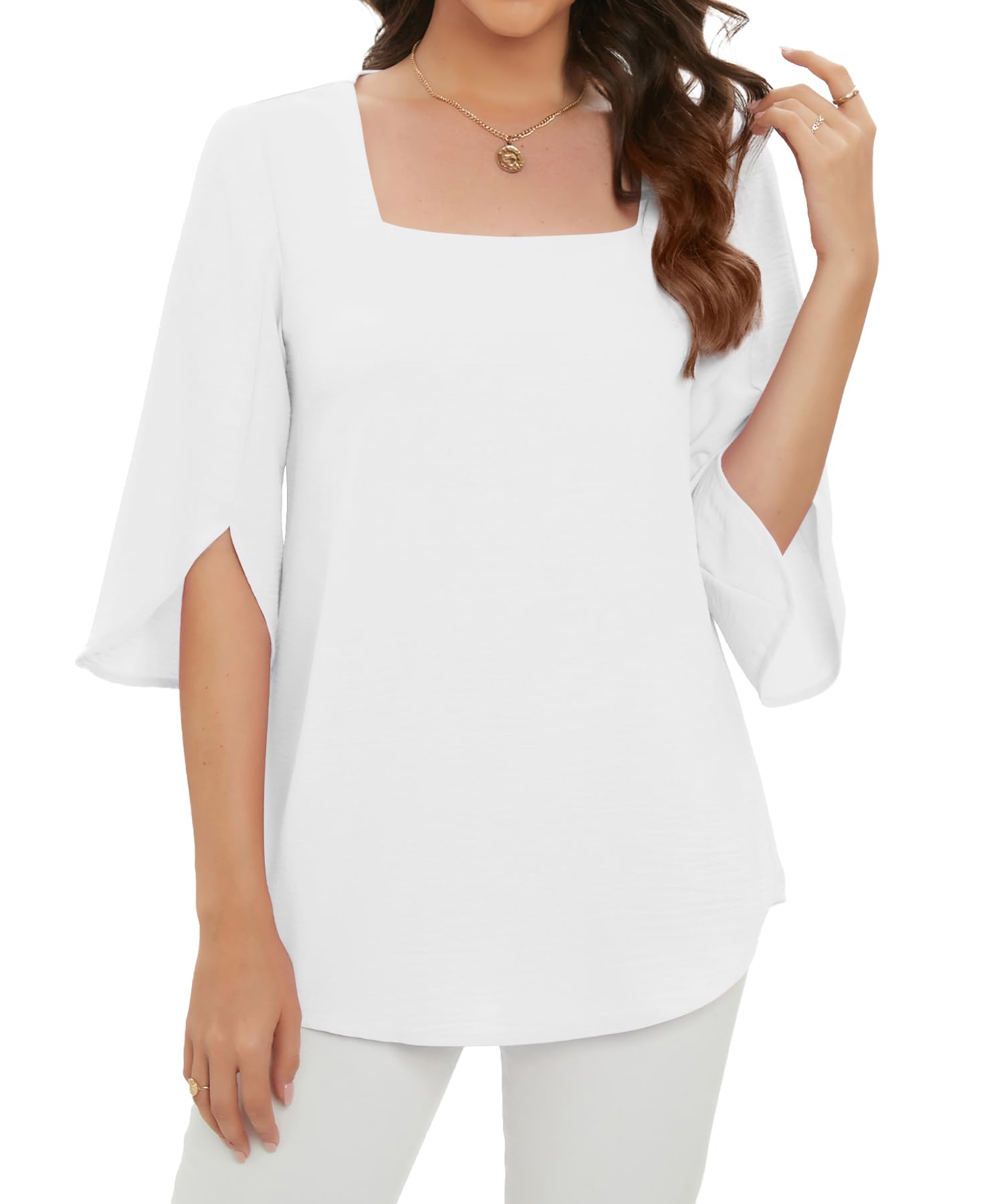 KUOTAI Women's Summer Tops - Dressy Casual 3/4 Sleeve Blouse for Work & Business Casual | Office Wear, Date Night & Summer Outfits