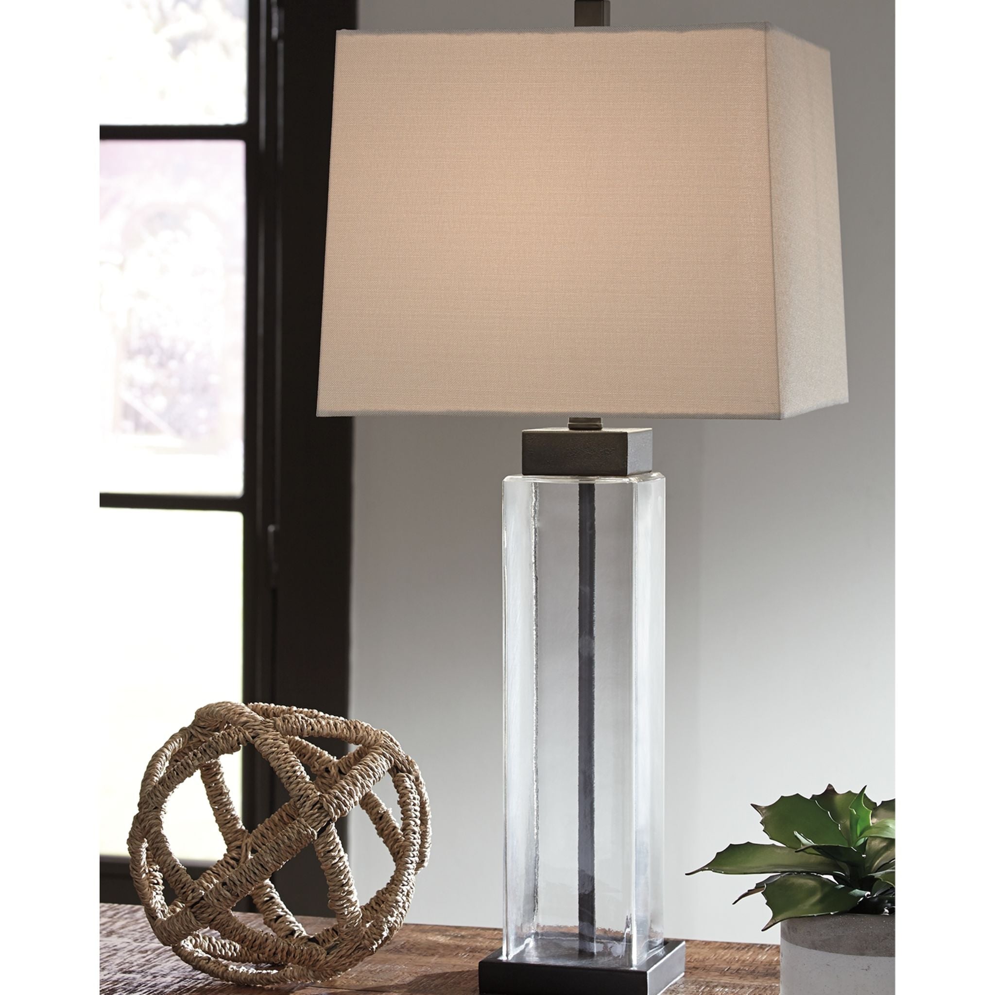 Alvaro Table Lamp Pair - Clear/Bronze Finish 29.25