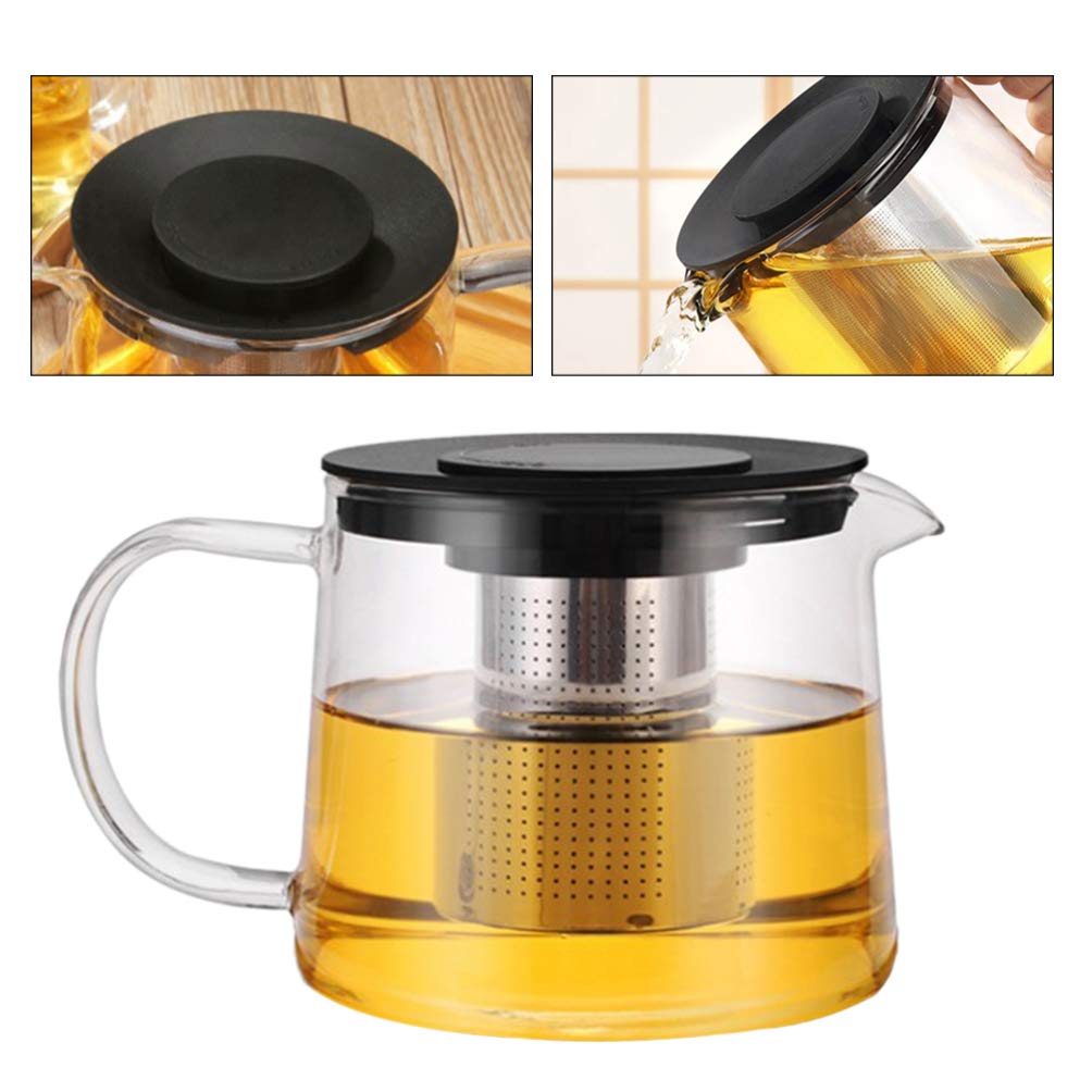 DOITOOL 34oz Glass Teapot with Infuser & Strainer - Heat Resistant Stovetop Kettle for Loose Leaf Tea, Iced Tea & Milk - Perfect for Home, Office & Tea Parties (1pc)