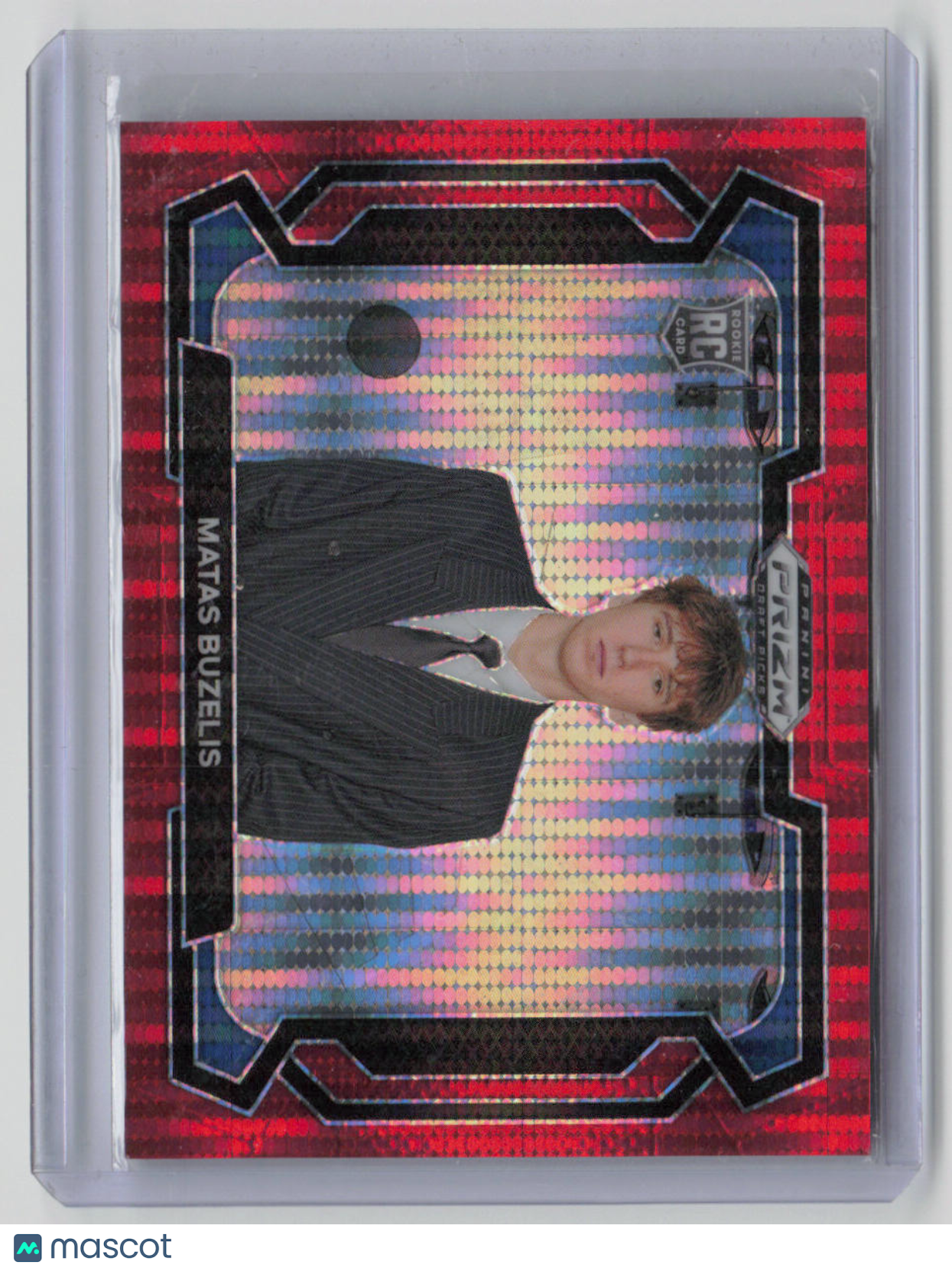 2024 Panini Prizm Matas Buzelis Rookie Card #67 Red Parallel 011/299 - NBA Basketball Collectible for Trading & Display