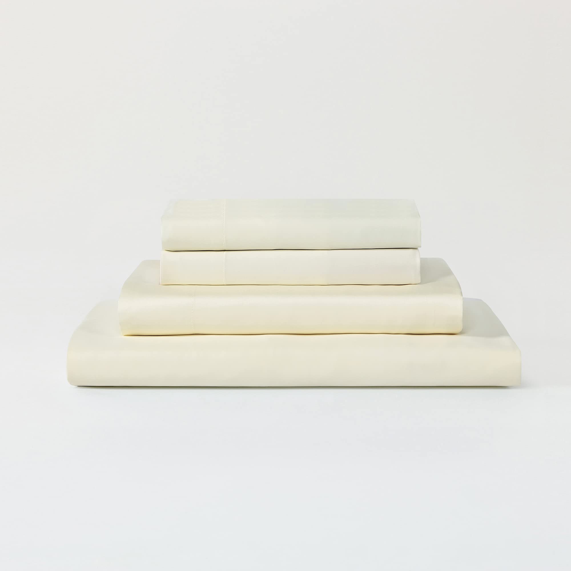 Sijo Premium 100% Austrian Eucalyptus Lyocell Tencel Sheet Set - Ultra Soft Cooling Bed Sheets, Winner of Architectural Digest 2022 Best Cooling Sheets Award - Perfect for Hot Sleepers & Luxury Bedding (Ivory, Twin/Twin XL) - Ideal for Summer Nights, Guest Rooms & Eco-Friendly Homes
