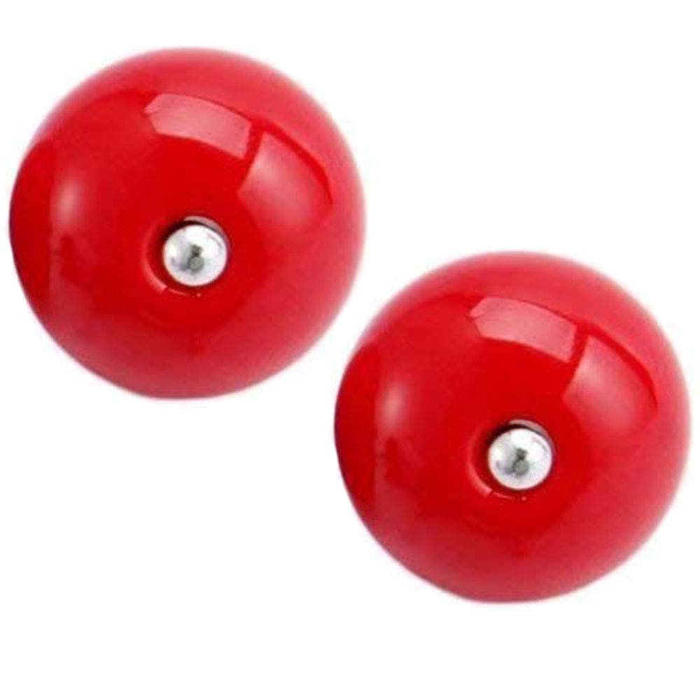 2pcs Red Ceramic Door Knobs - Cabinet & Drawer Pulls for Kitchen & Kids Room