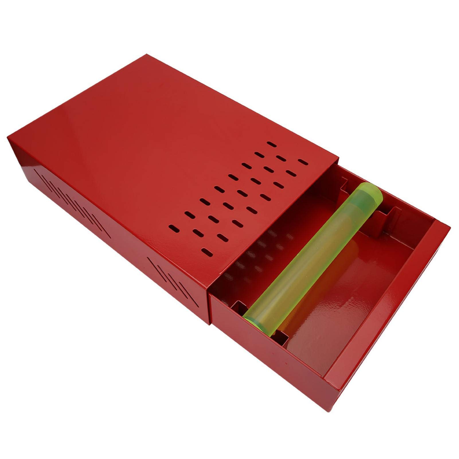 2.5L Coffee Ground Box with Detachable Anti-Skid Foot Mat - Durable Coffee Knock Container for Coffee Shops & Bubble Tea Stores (Red) | Perfect for Barista Stations & Commercial Kitchen Use