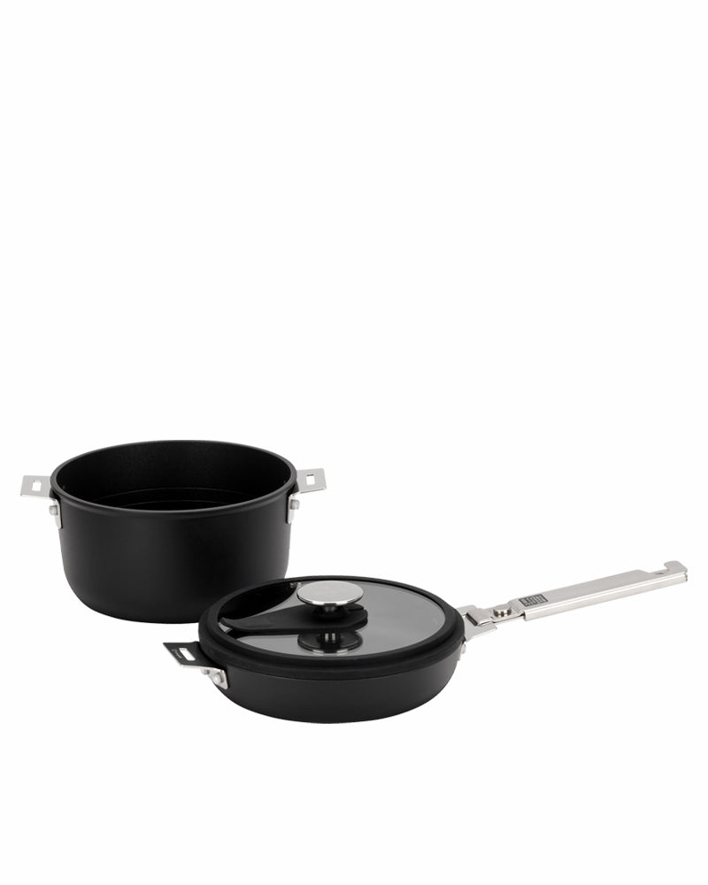 Portable 19cm Camping Cookware Set - Lightweight Outdoor Cooking Pot for Backpacking, Hiking & Picnics | Compact Camp Stove Cooker for Home & Travel Use