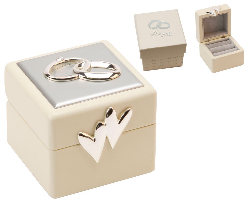 Elegant Double Wedding Ring Box for Couples - Perfect for Engagement, Proposal & Vow Renewal Ceremonies