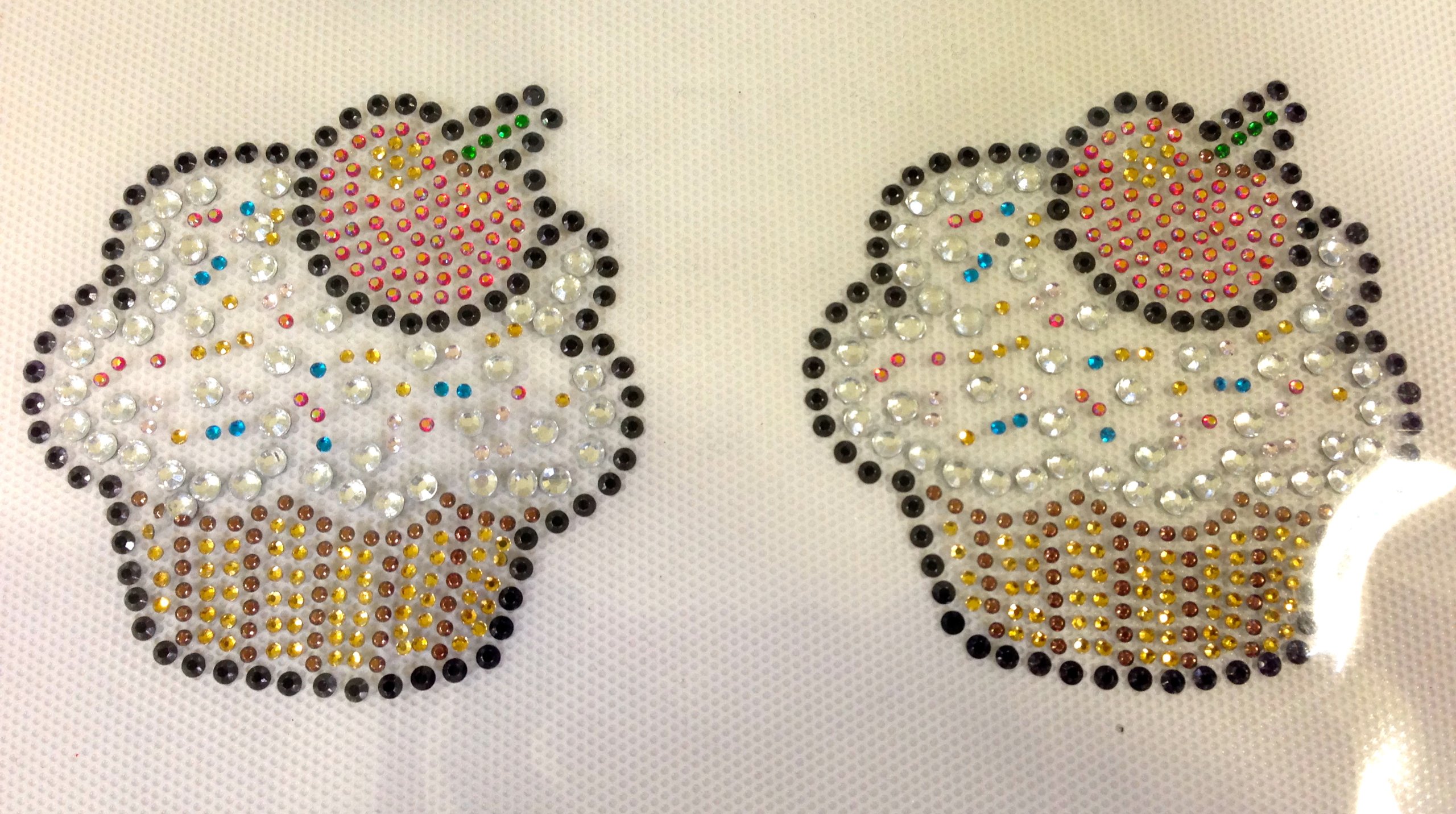 Set of 2 Small Cherry Cupcake Rhinestone Iron-On Transfers - Perfect for DIY T-Shirts, Tote Bags & Kids Clothing Decoration