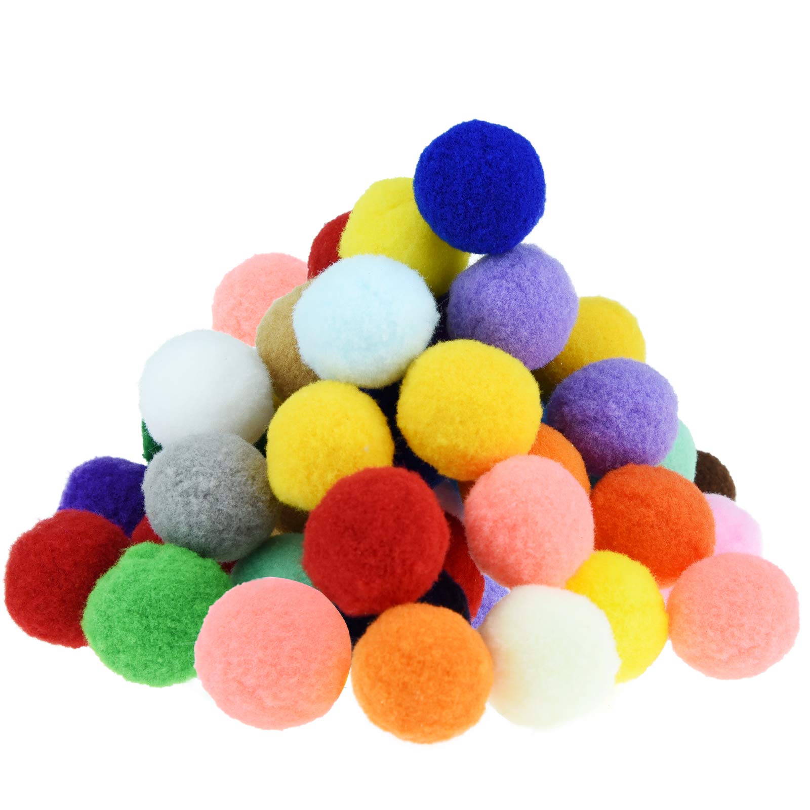 50pcs Assorted Soft Lightweight Cat Toys Pompon Balls - Colorful Kitten Play Balls for Interactive Play, Training & Exercise - Perfect for Indoor Cats, Kittens & Multi-Cat Households