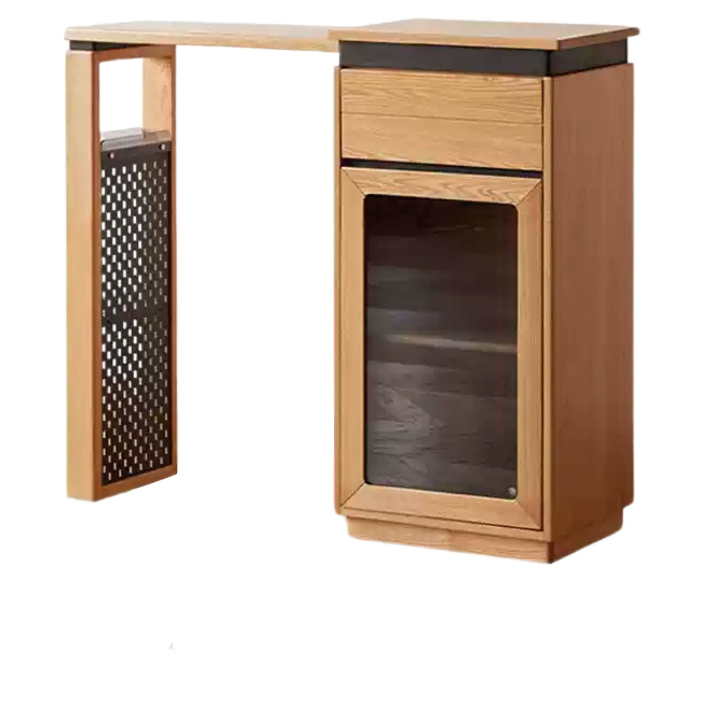 Solid Oak Wood Extendable Bar Table - Adjustable Height for Kitchen, Dining Room & Home Office - Perfect for Small Spaces & Entertaining