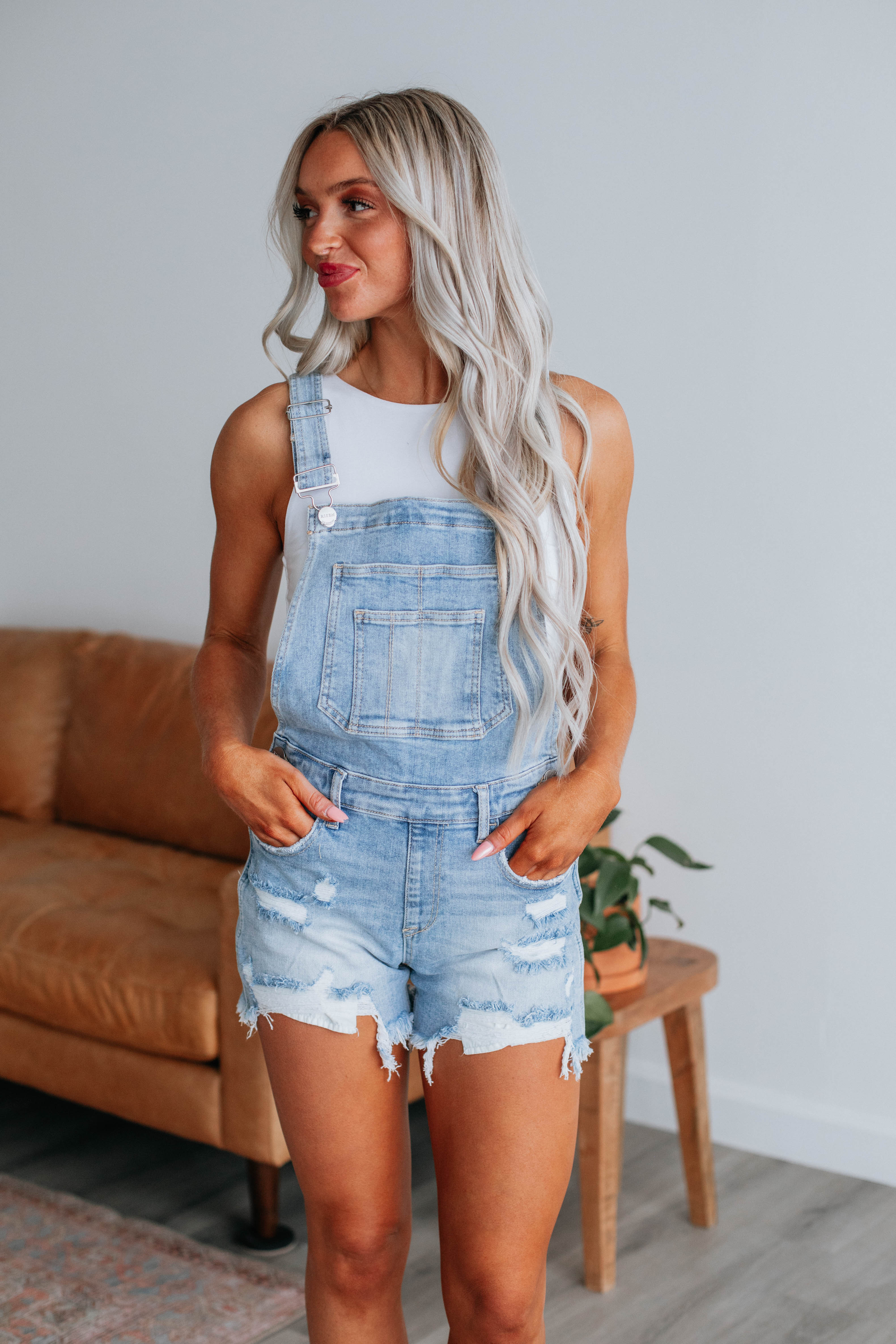 Gemini Risen Women's Light Wash Denim Short Overalls - Casual Summer Outfit for Women | Perfect for Beach, Picnic, and Street Style Fashion