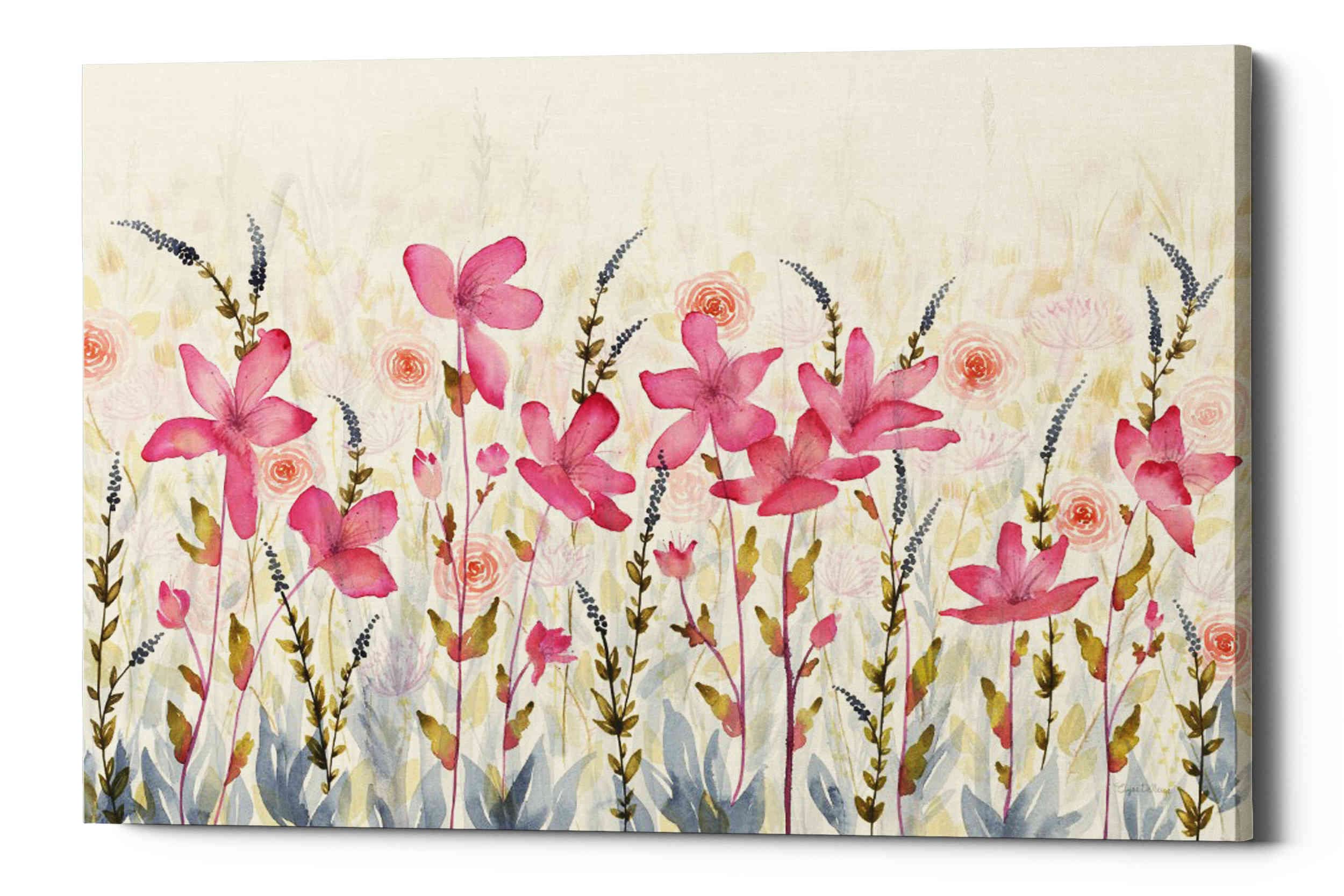 Watercolor Garden by Elyse DeNeige - 40x26 Inch Floral Canvas Wall Art for Living Room, Bedroom & Office Decor | Hand-Painted Nature Landscape Painting