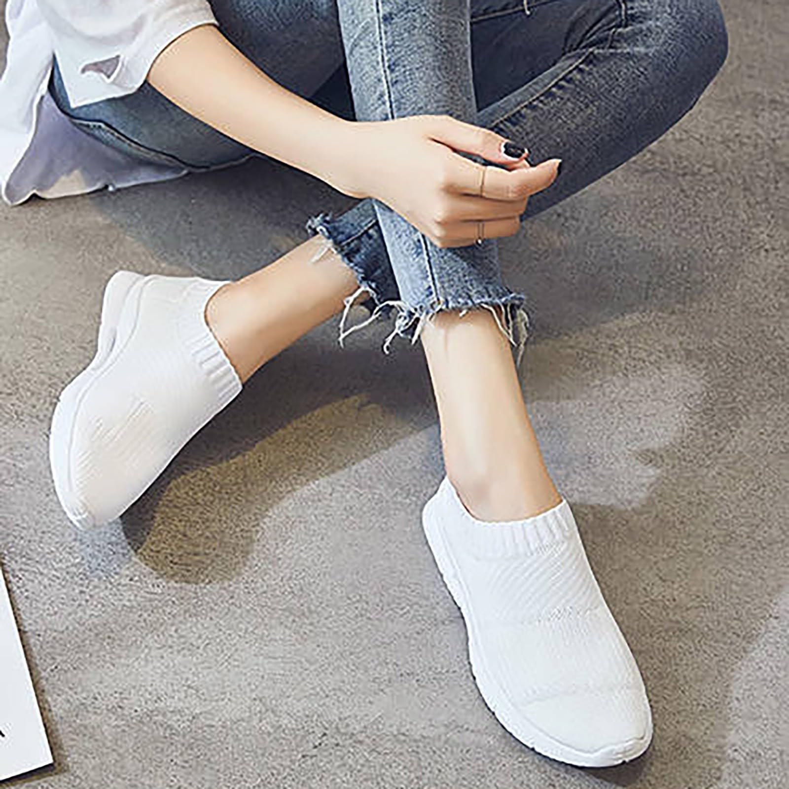 Women's & Men's Casual Loafers Sneakers - Non-Slip Arch Support Walking Shoes for Work & Tennis | Brown & White Slip-On Comfort