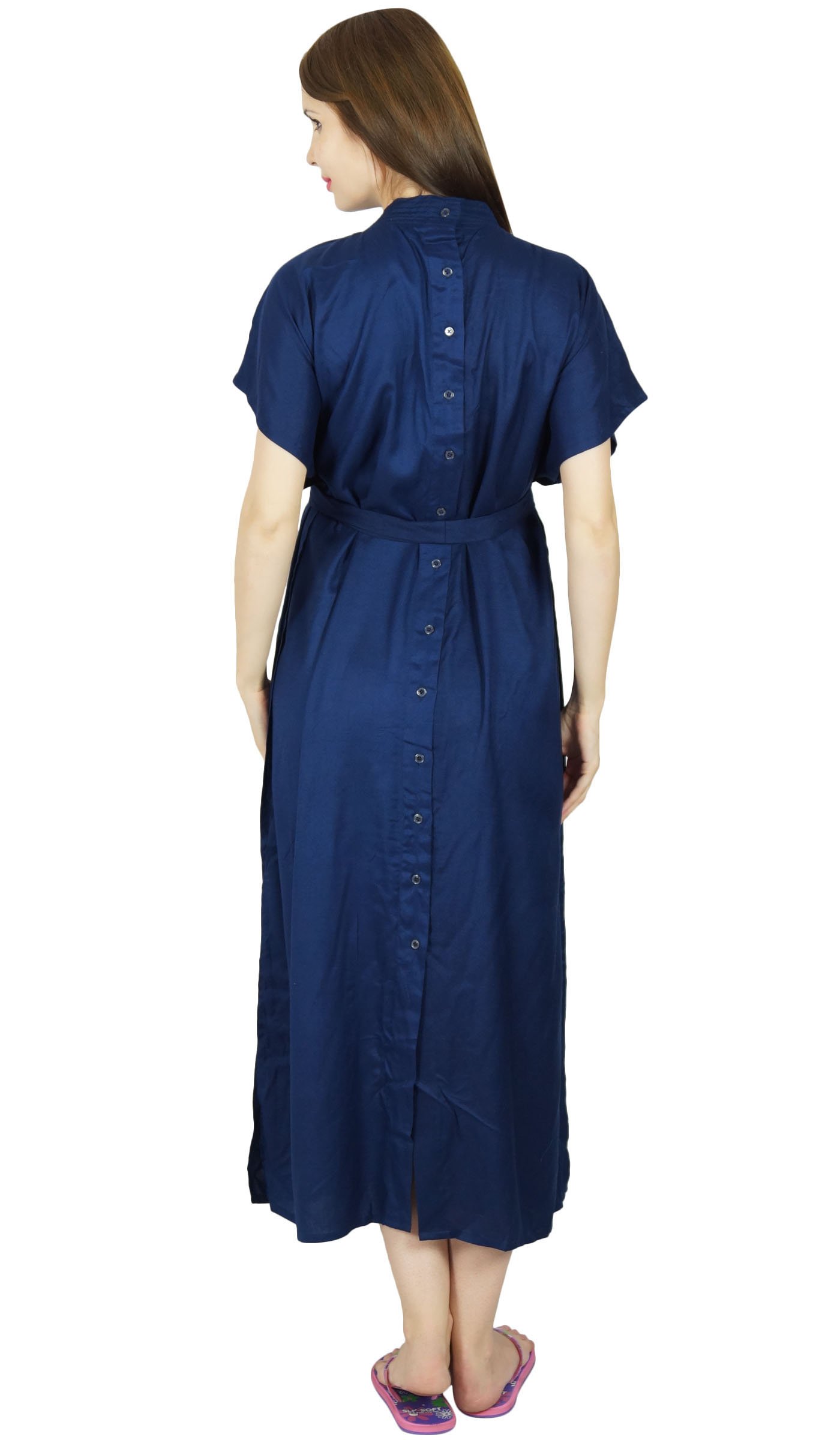 Bimba Maternity Hospital Kaftan - Women's Kimono Sleeve Button Front & Back Nursing Dress - Perfect for Hospital Stay, Breastfeeding & Postpartum Comfort