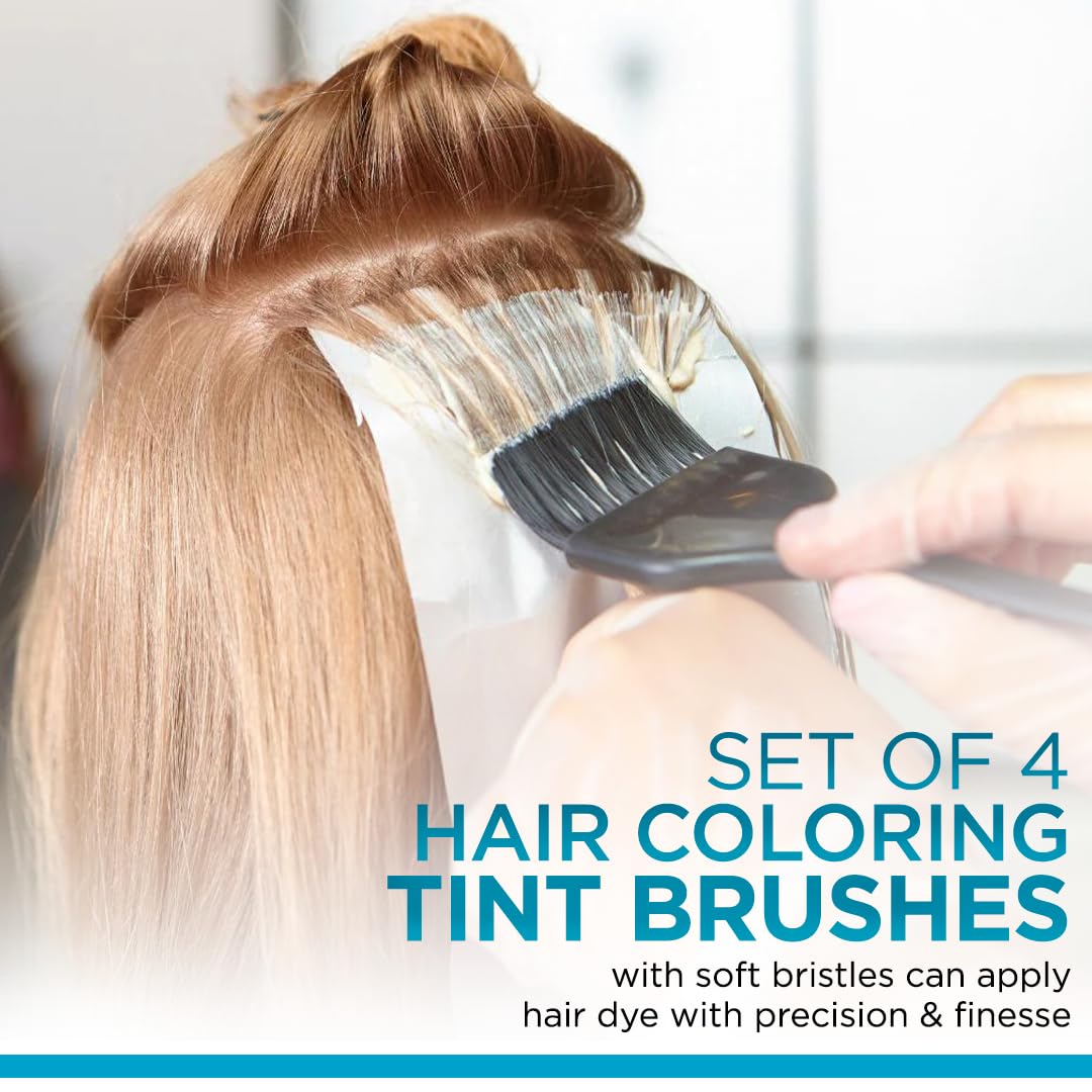 FOLELLO Professional Hair Coloring Kit with 2 Mixing Bowls, 1 Rat Tail Brush & 4 Tint Brushes - 7 Piece DIY Hair Dye Set for Salon-Quality Results at Home - Perfect for Ombre, Highlights & Root Touch-Ups