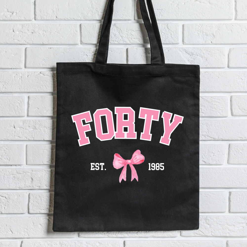 Personalized Coquette Age & Year Tote Bag - Custom Gift for Birthdays, Anniversaries & Special Occasions