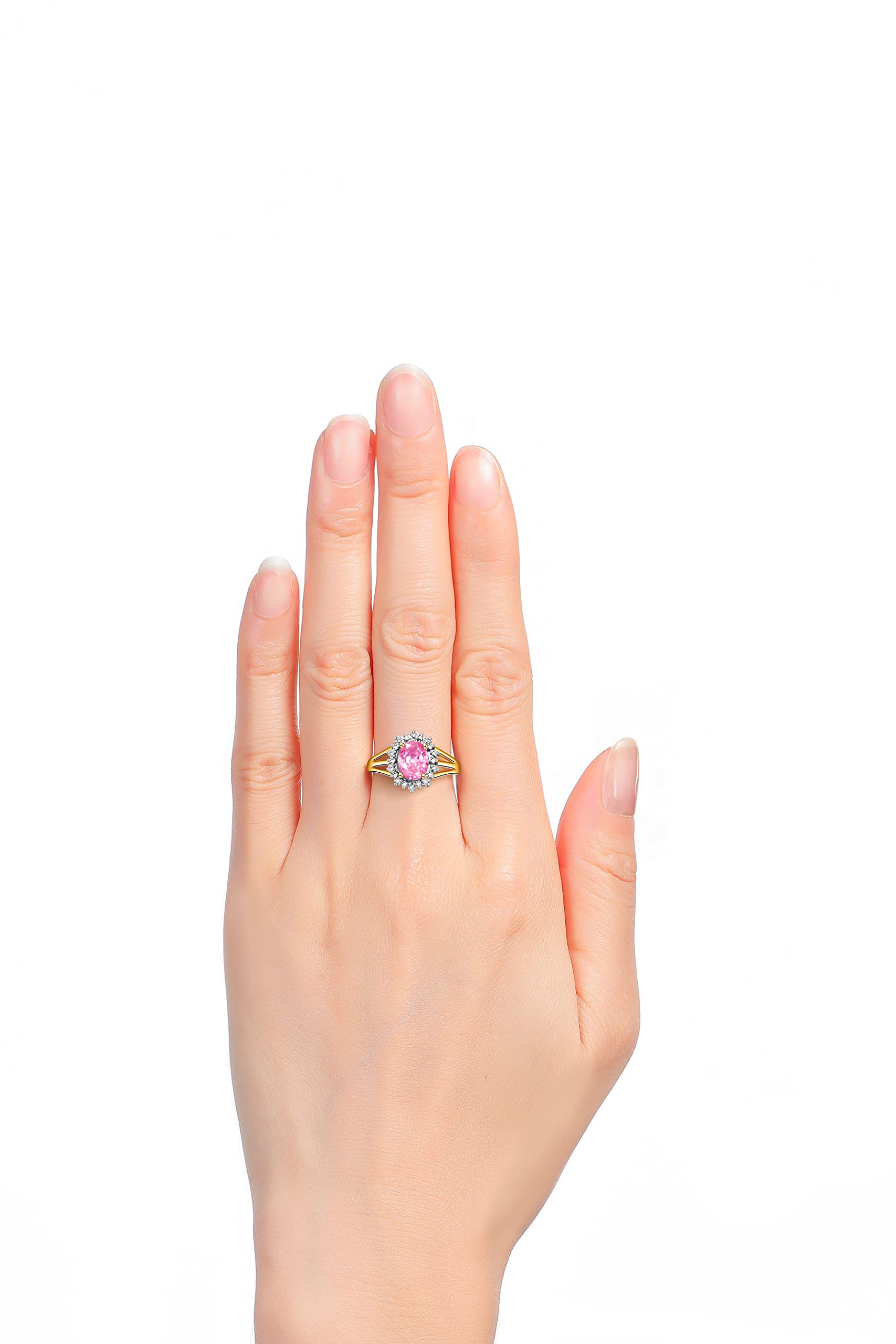 Rylos Women's Yellow Gold Plated Silver Princess Diana Ring & Pendant Set with Gemstone & Diamonds - 9X7MM Birthstone Jewelry, Matching Friendship Gift for Her, Sizes 5-10 - Perfect for Birthdays, Anniversaries & Special Occasions