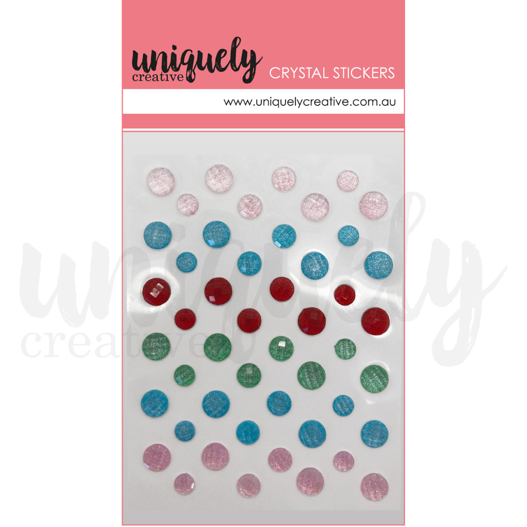 Oh What Fun Shimmer Crystal Stickers - Premium DIY Decorative Stickers for Scrapbooking, Journals, Planners & Phone Cases - Perfect for Christmas Crafts, Gift Wrapping & Party Decorations
