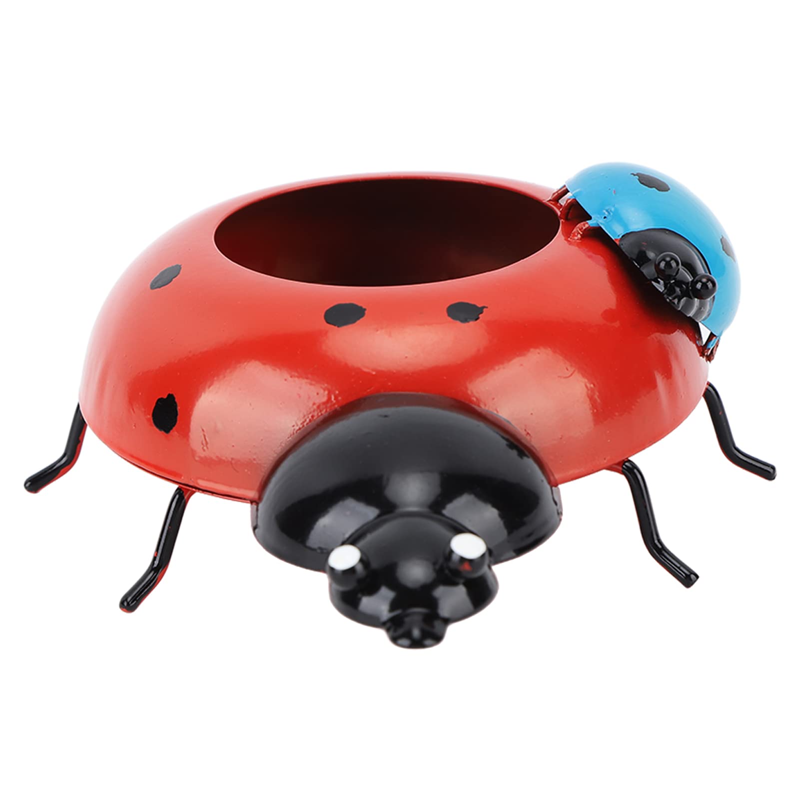 Ladybug Shaped Iron Flower Pot - 5.4cm Diameter Hand Painted Planter for Indoor & Outdoor Garden Decor | Cute Red Ladybug Planter for Windowsill, Patio, Balcony & Home Décor