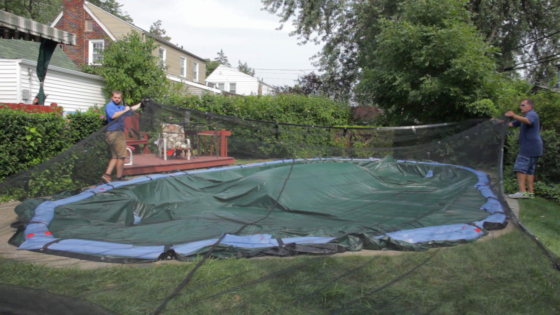 Buffalo Blizzard 18x36ft Rectangle Leaf Net Cover for In-Ground Swimming Pools | Heavy Duty Winter Pool Cover Protector to Keep Leaves & Debris Out | Perfect for Fall Season & Winter Pool Maintenance