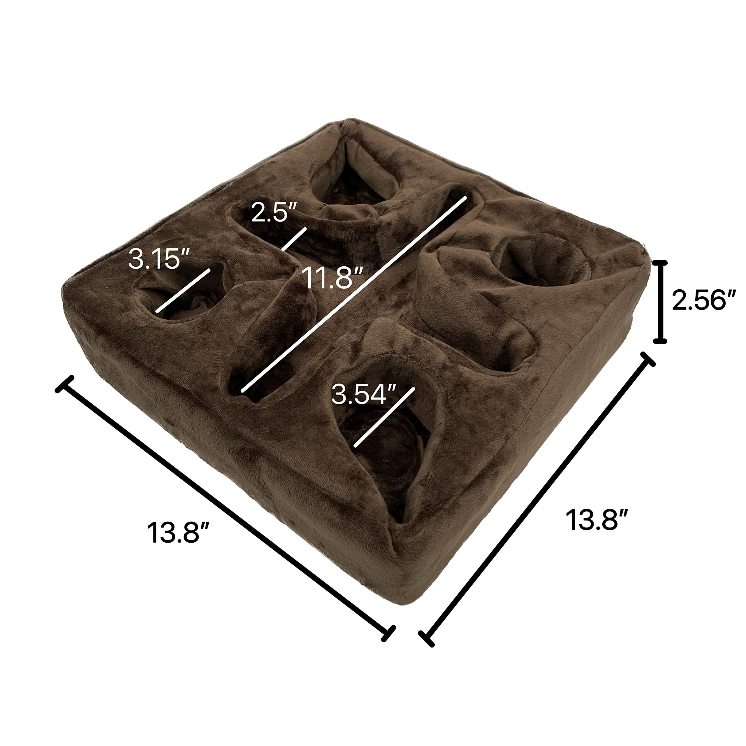 Xchouxer Couch and Bed Cup Holder Pillow - Multi-Functional Sofa Tray for Drinks, Remote Control & Snacks - Comfortable Brown Pillow Organizer for Living Room, Bedroom & Movie Nights