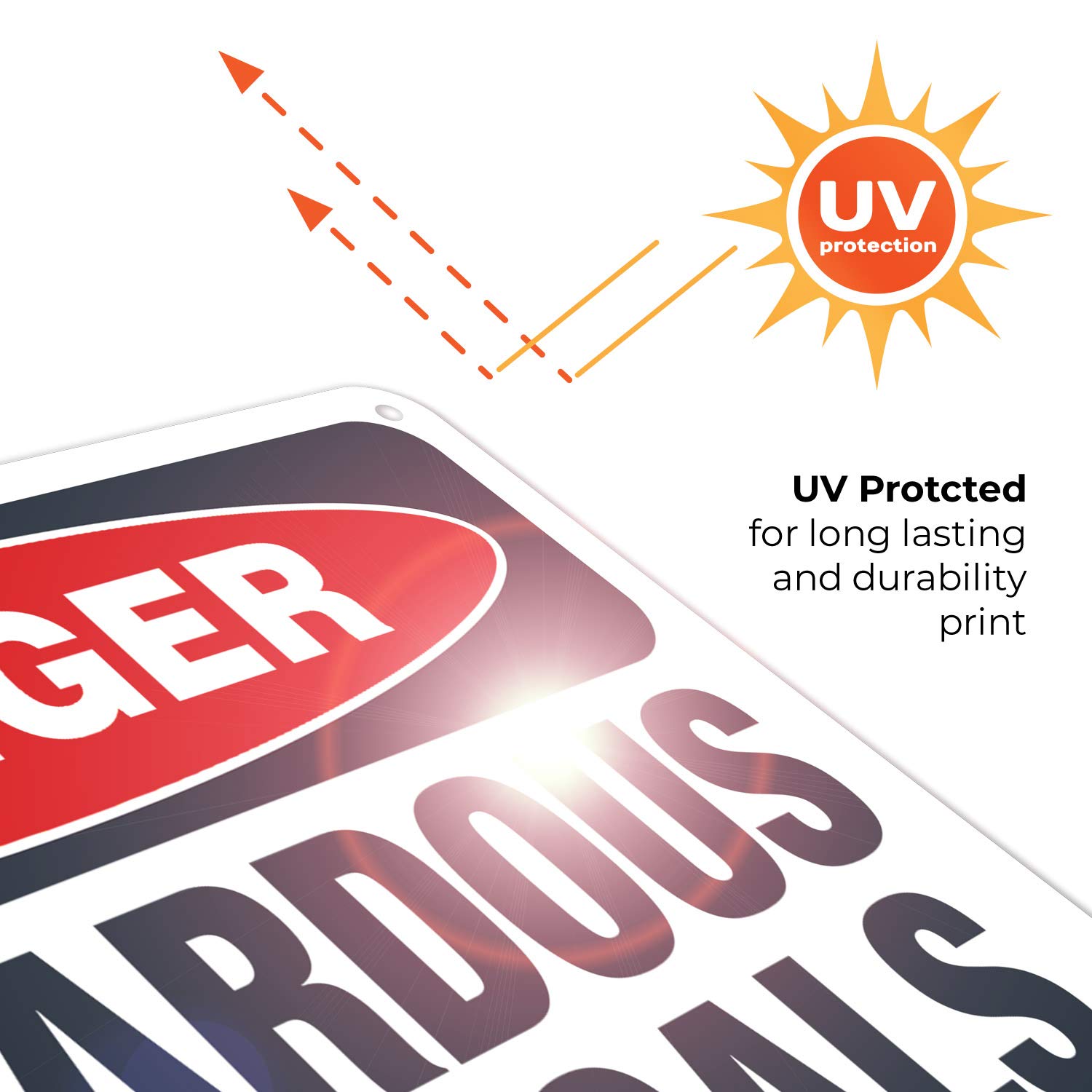 Danger Hazardous Chemicals Sign - OSHA Approved 10x7 Inches Rust-Free .040 Aluminum Sign - Fade Resistant for Indoor & Outdoor Use - Made in USA - Perfect for Warehouses, Labs & Industrial Safety
