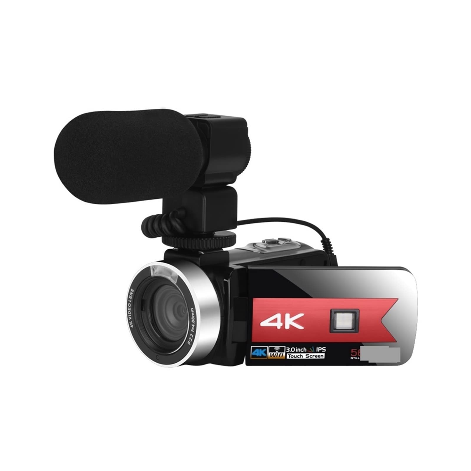 BODORME 4K Camcorder with 56MP & Night Vision - Live Streaming Webcam for Vlogging, Photography, YouTube Videos (No SD Card, NA-U800-LT) - Perfect for Travel, Events & Home Recording