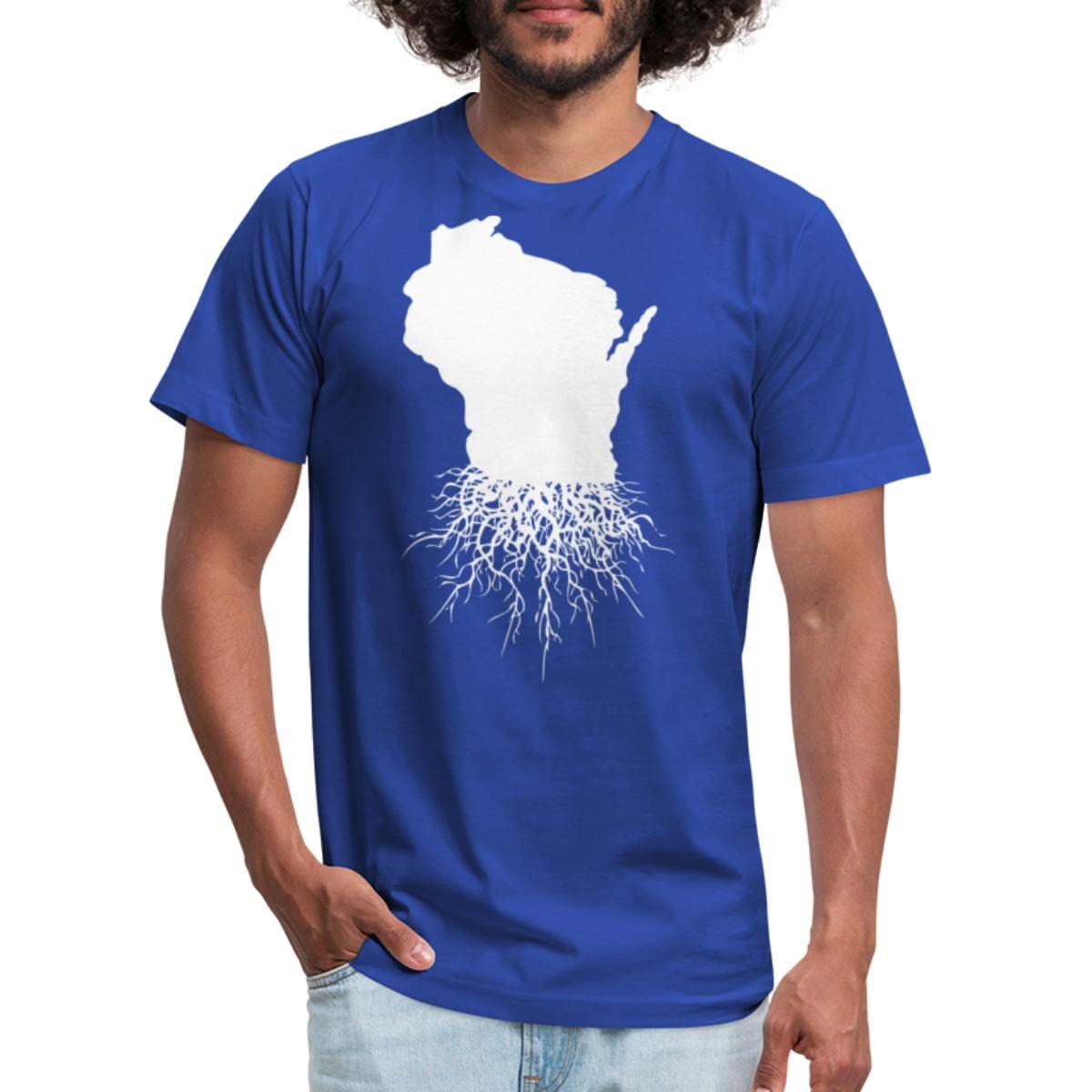 Spreadshirt Wisconsin Roots Milwaukee Mart Men's Jersey T-Shirt | Comfortable Cotton Tee for Fans | Perfect for Game Day & Casual Wear