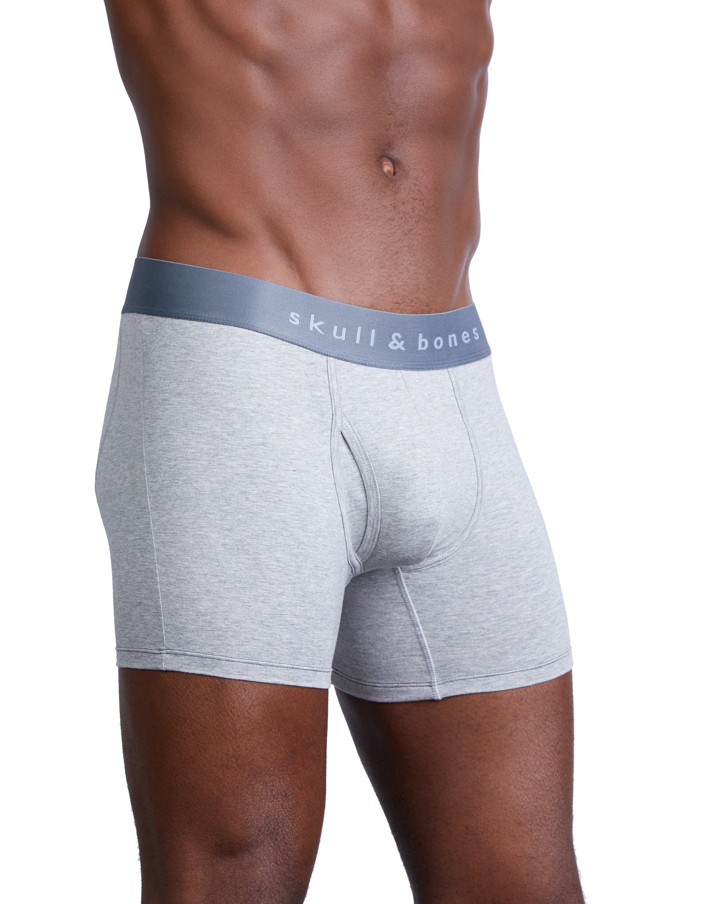 Just the Bones Men's Boxer Briefs - Soft Grey Cotton Underwear for Comfort & Support | Perfect for Everyday Wear, Gym & Lounge
