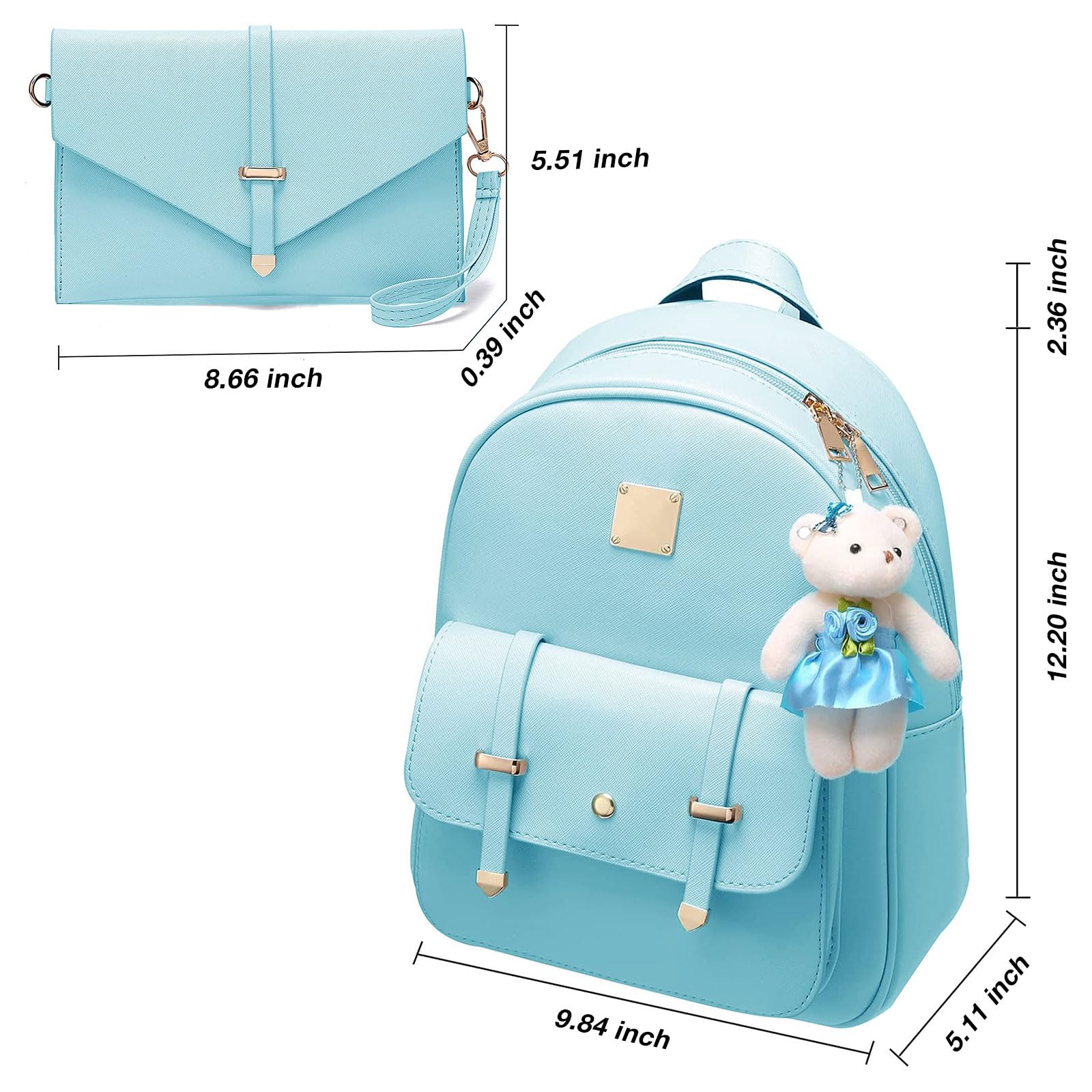 Cute Mini Backpack for Girls - PU Leather Small Backpack Purse Set for Teens & Kids | School, Travel & Daily Use